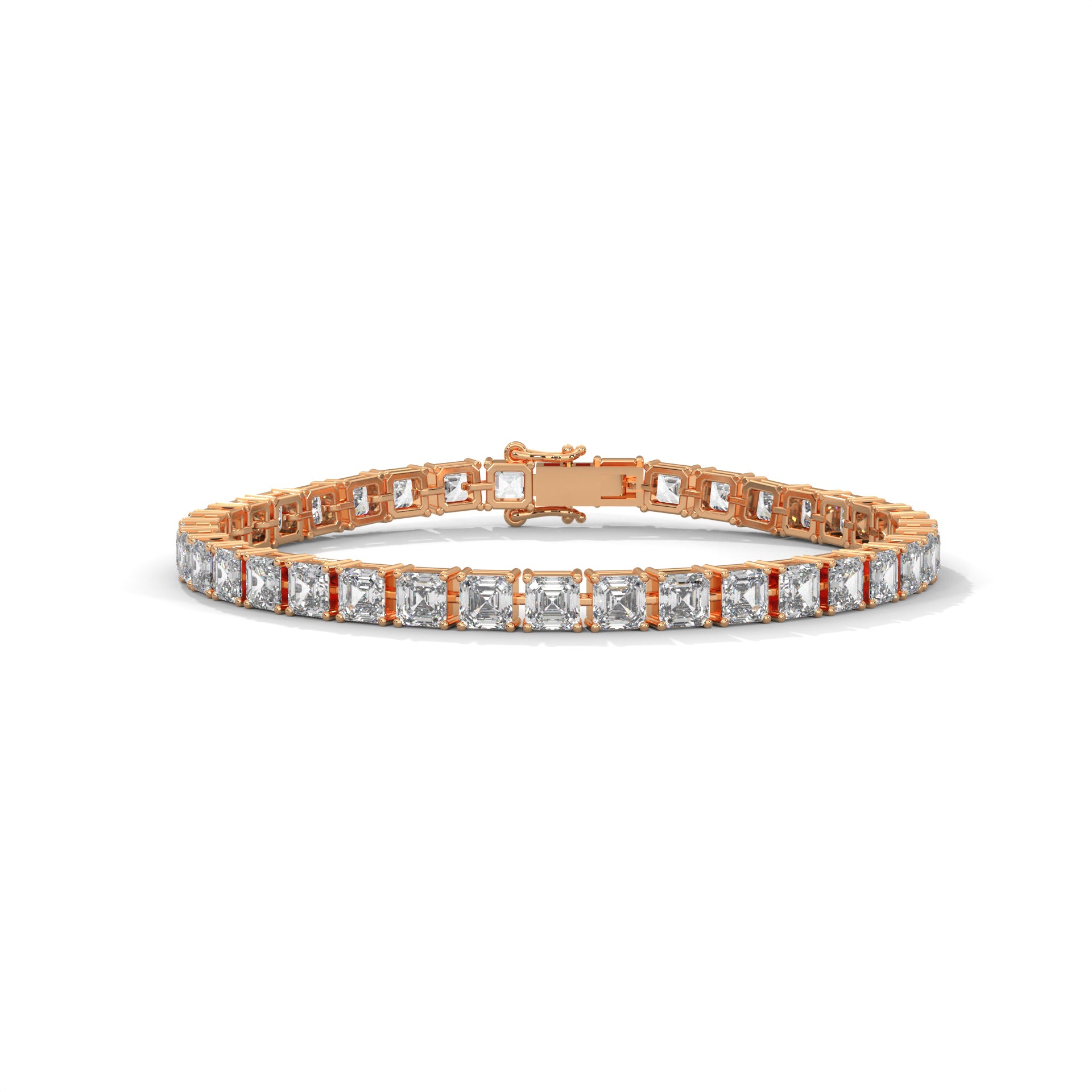 Lumière Asscher-Cut Lab-Grown Diamond Tennis Bracelet | 11.1 CTW