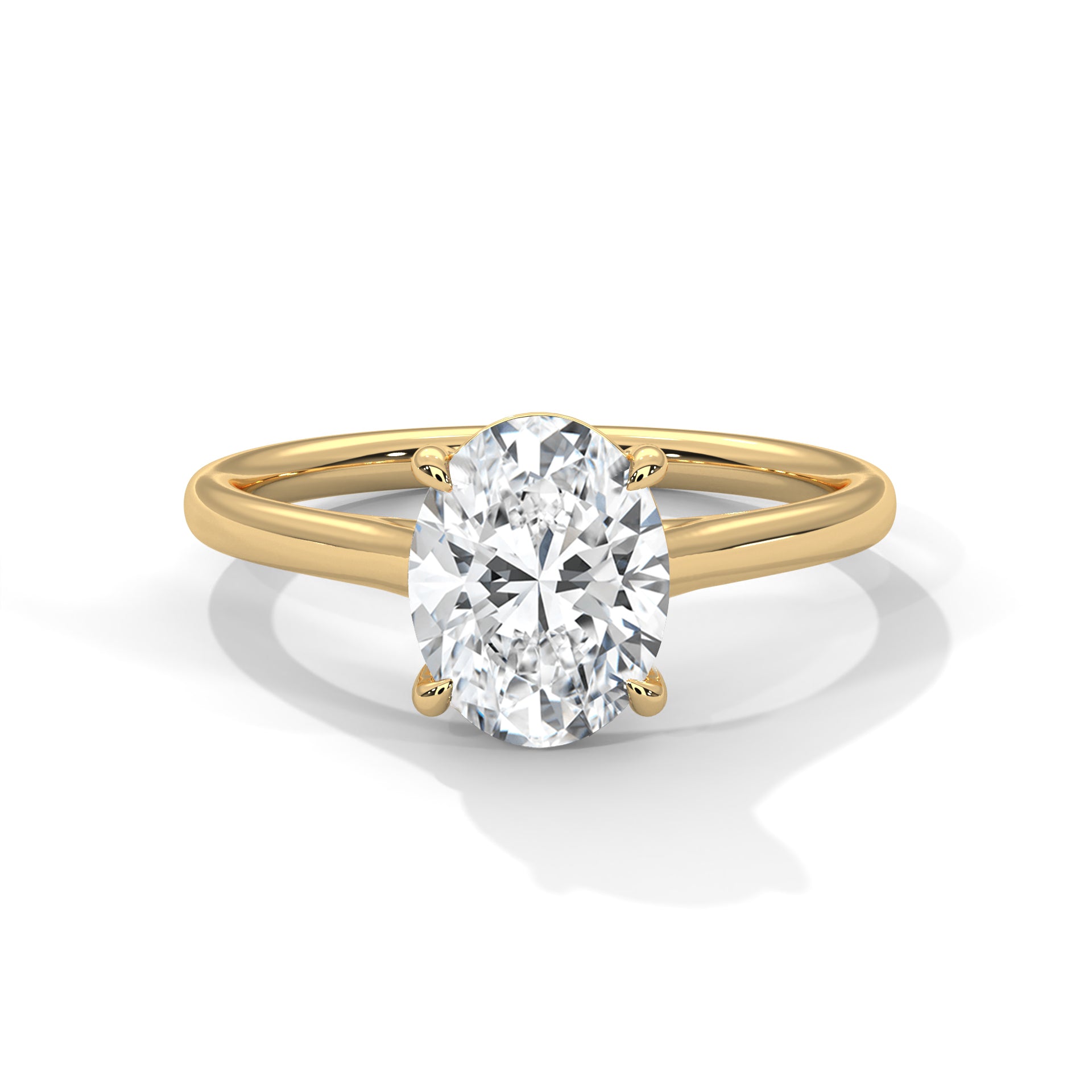Lustrous 2.00 CTW Oval-Cut Lab-Grown Diamond Solitaire Ring | F-VS1