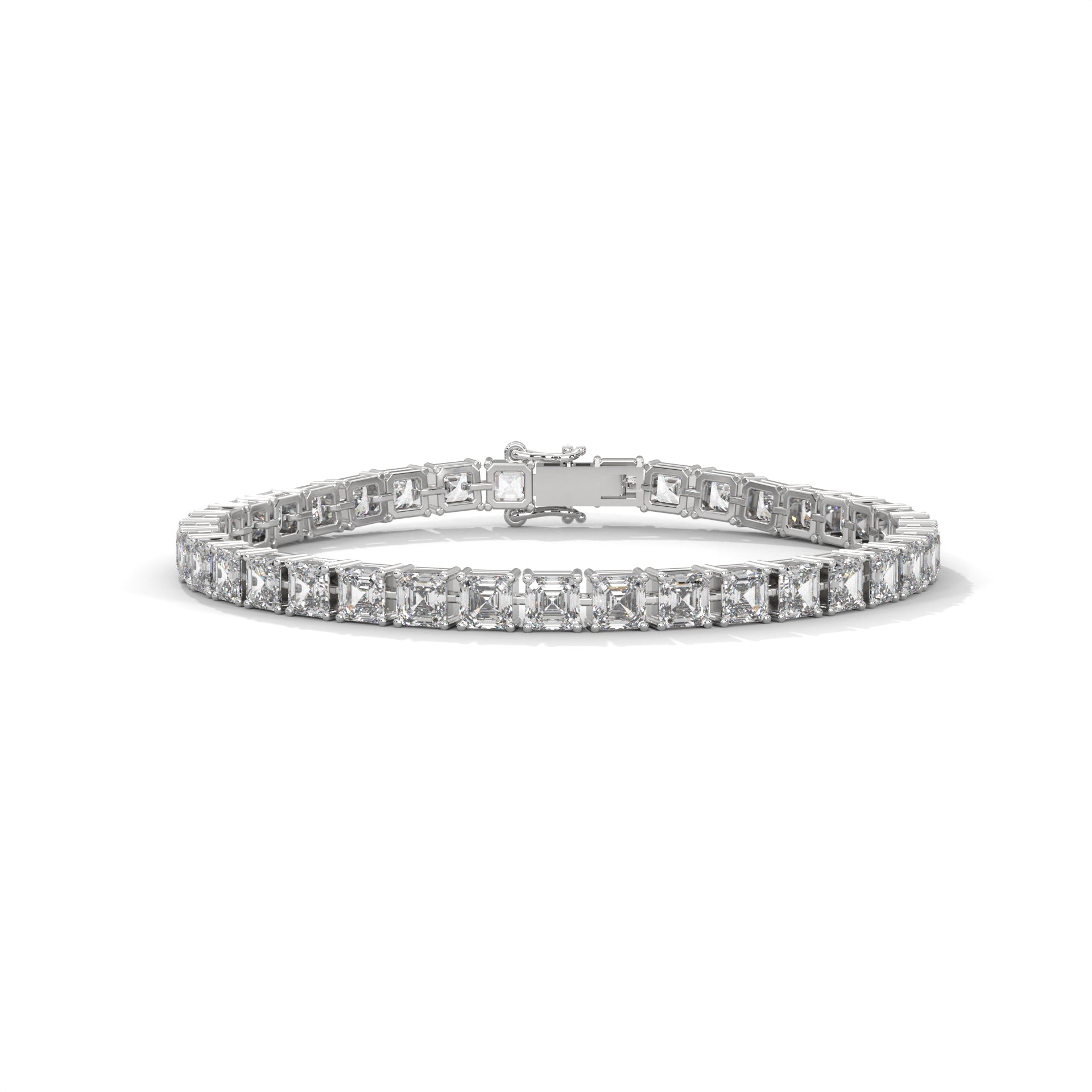 Lumière Asscher-Cut Lab-Grown Diamond Tennis Bracelet | 11.1 CTW