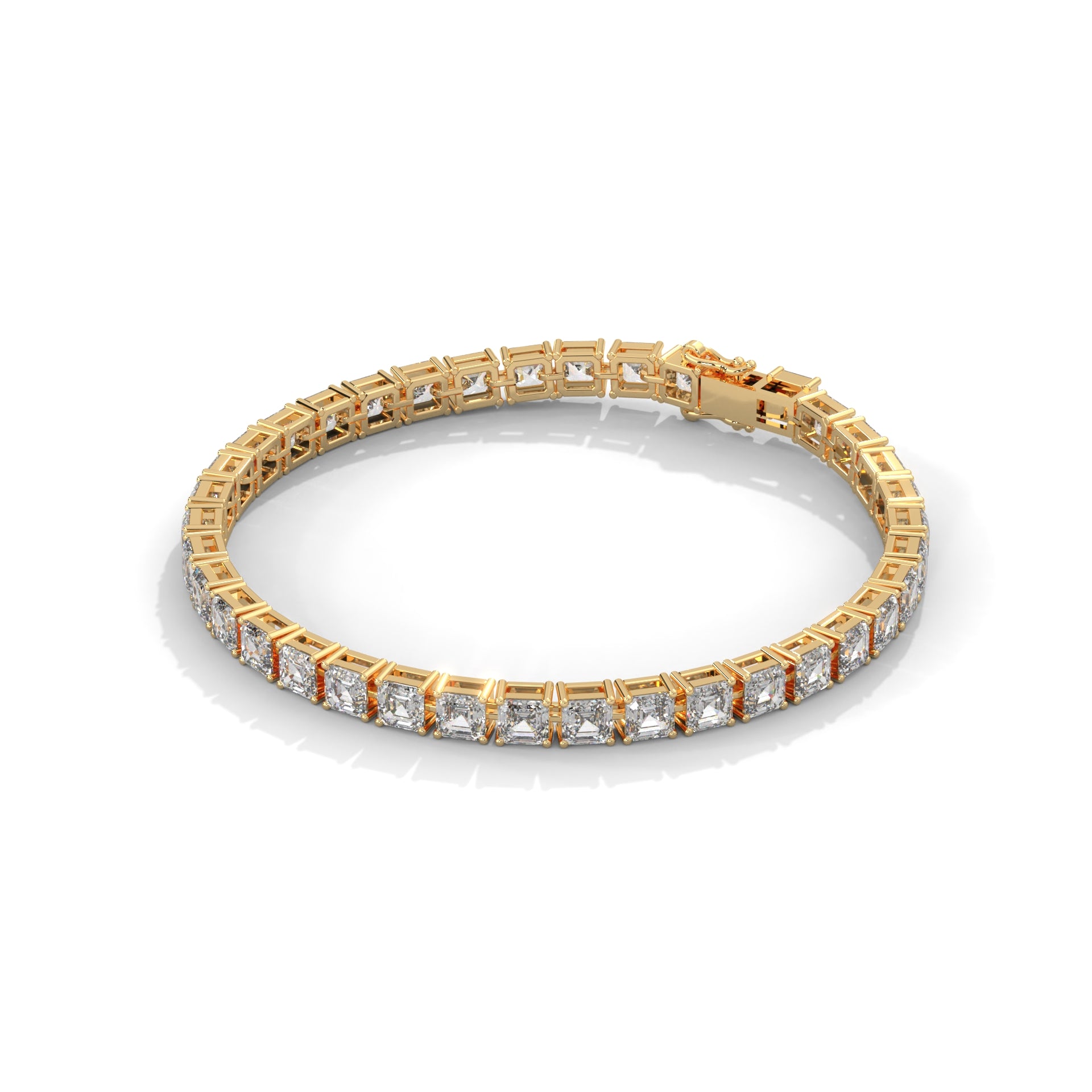 Lumière Asscher-Cut Lab-Grown Diamond Tennis Bracelet | 11.1 CTW