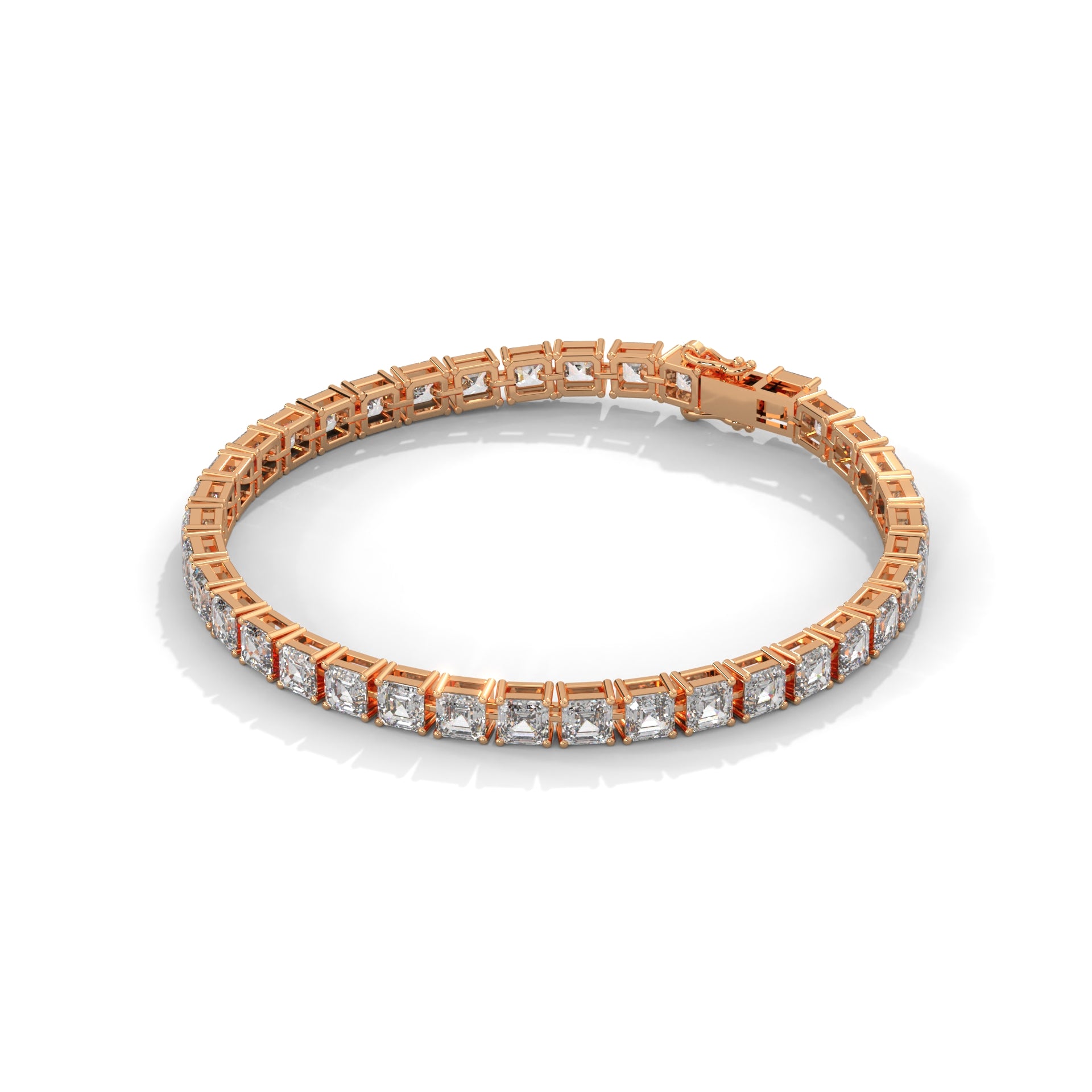 Lumière Asscher-Cut Lab-Grown Diamond Tennis Bracelet | 11.1 CTW