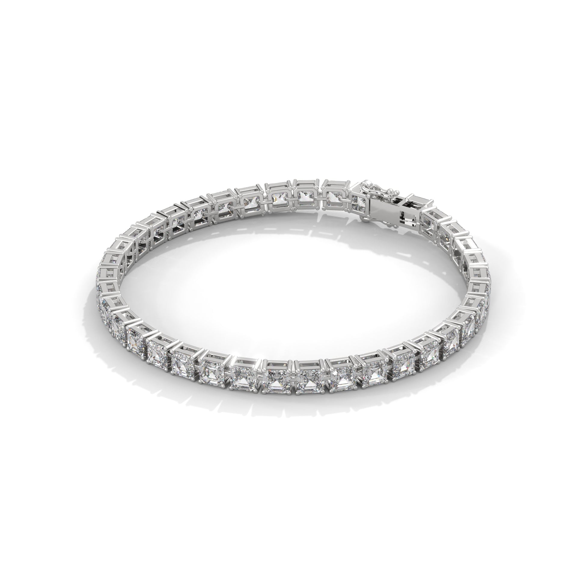 Lumière Asscher-Cut Lab-Grown Diamond Tennis Bracelet | 11.1 CTW