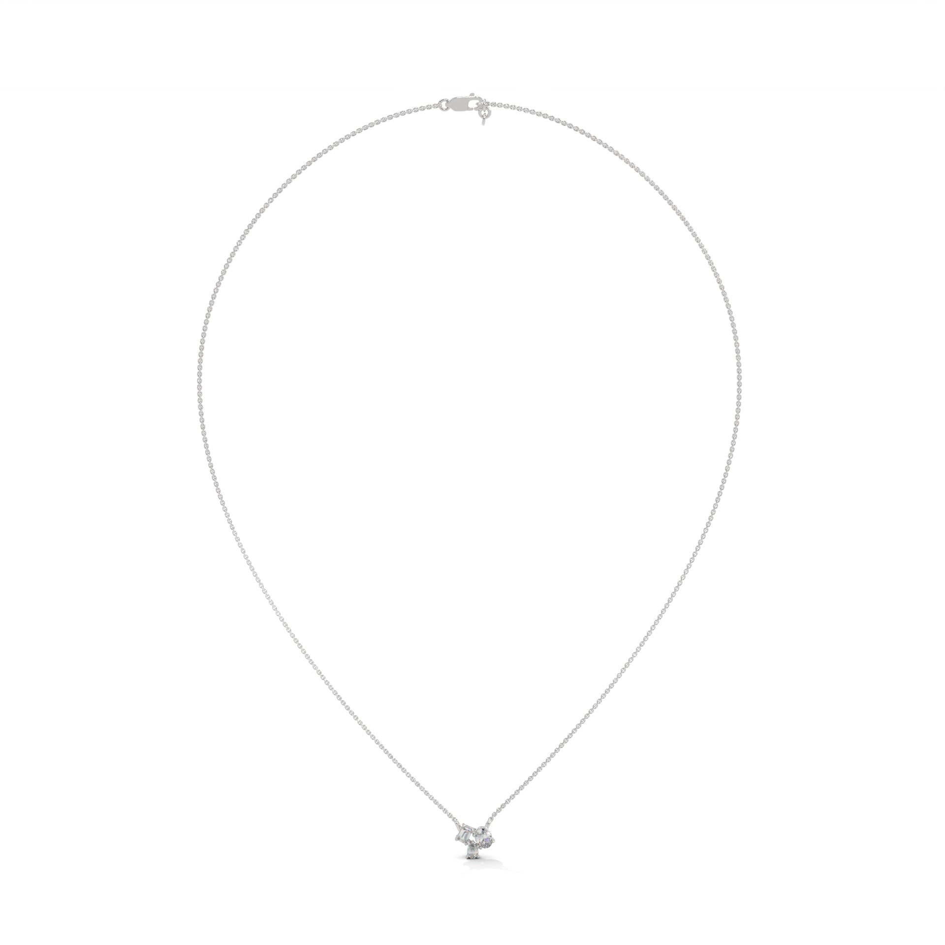 Heavenly Cascade: 14K Gold Three-Stone Diamond Pendant Necklace | 0.38 CTW