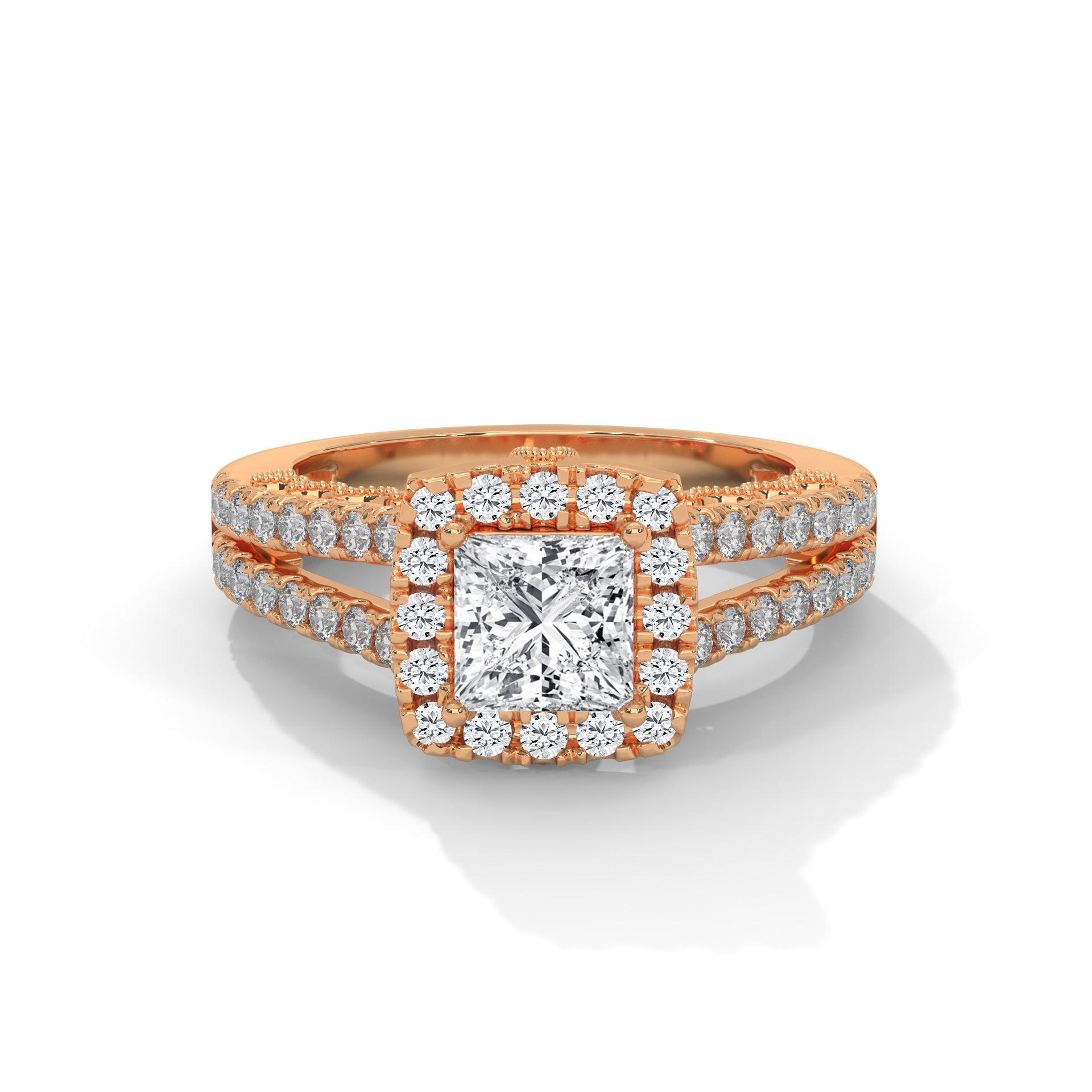 The Luminous Elegance 1.87 CTW Princess-Cut Diamond Engagement Ring | F-VS1