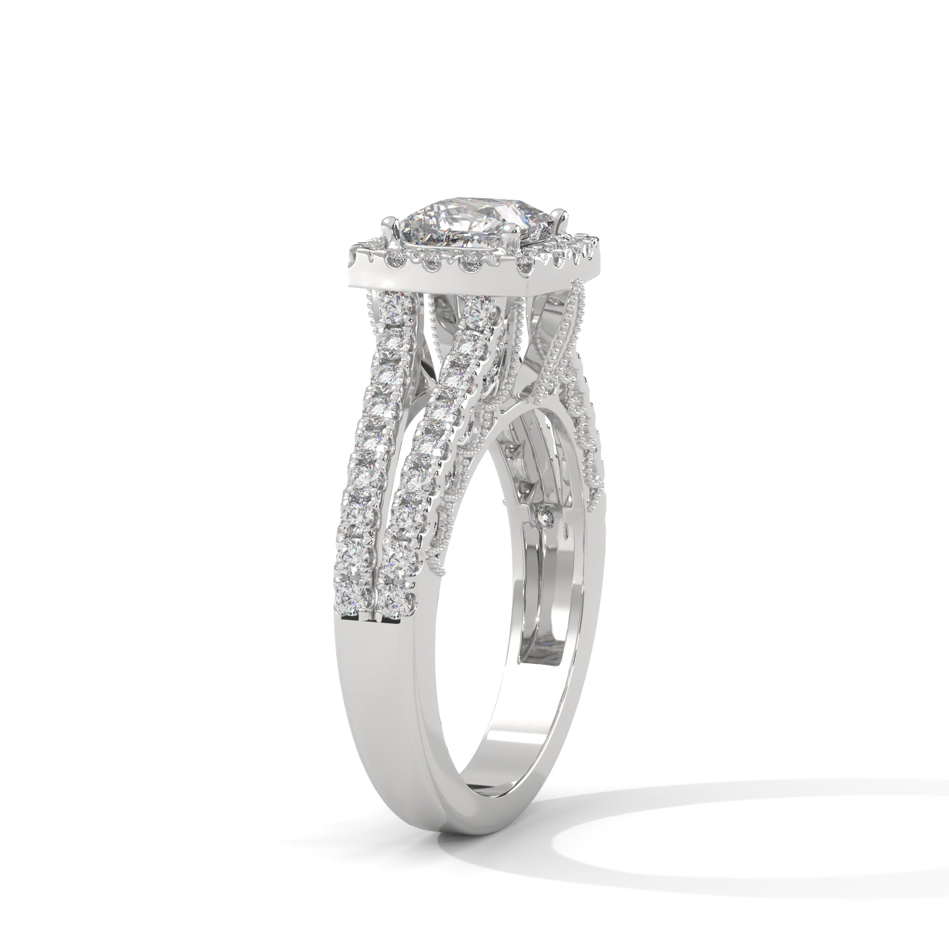 The Luminous Elegance 1.87 CTW Princess-Cut Diamond Engagement Ring | F-VS1