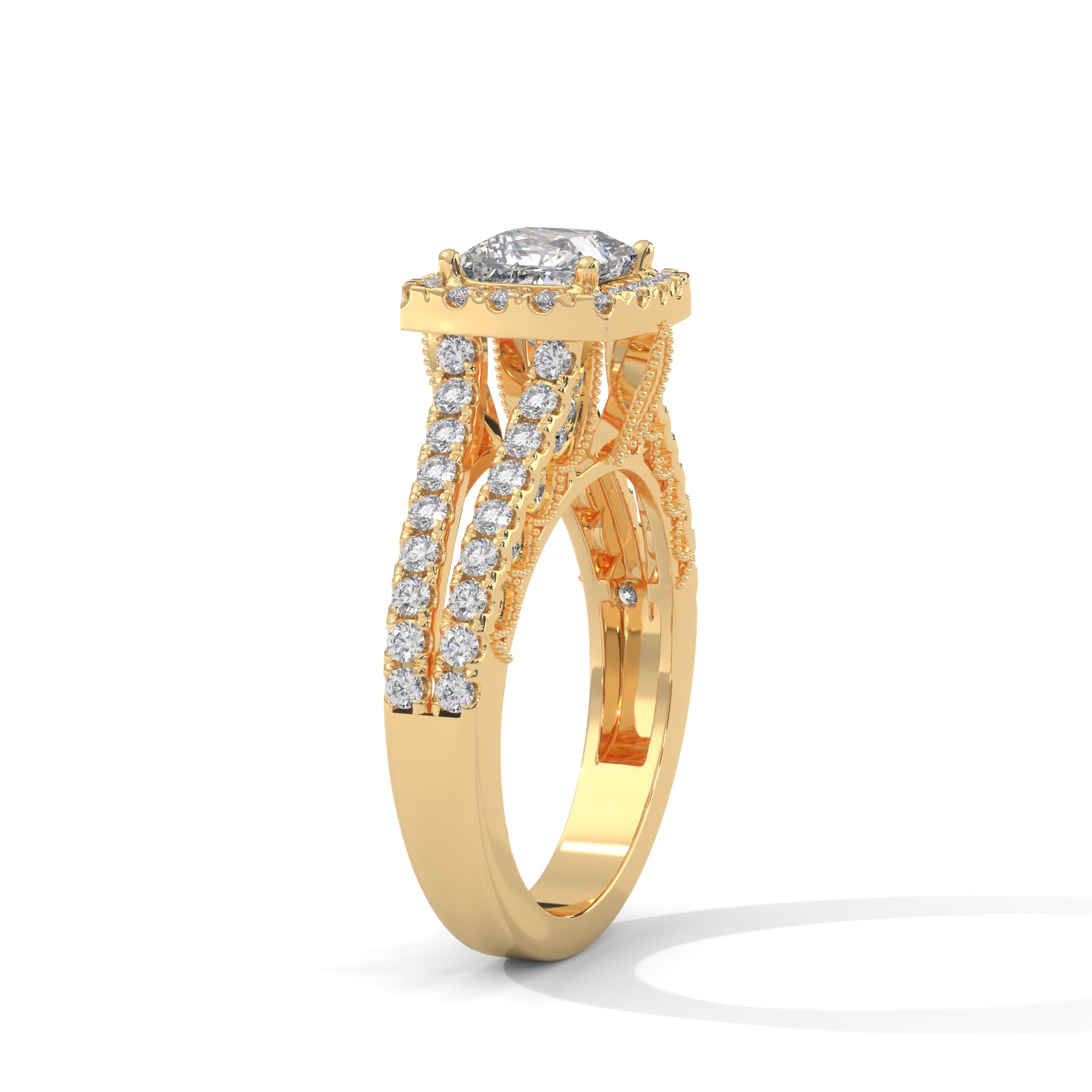 The Luminous Elegance 1.87 CTW Princess-Cut Diamond Engagement Ring | F-VS1