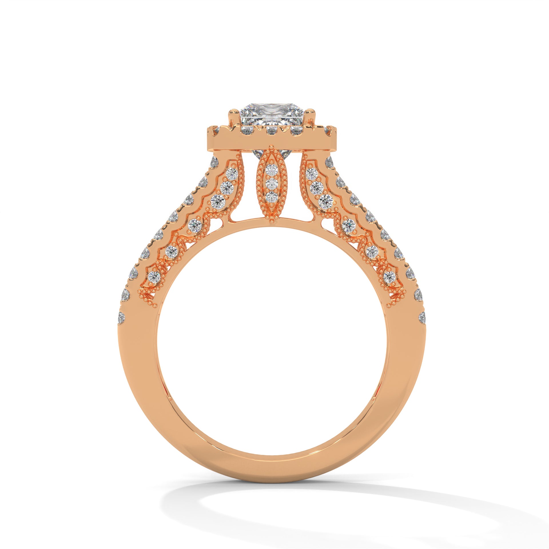 The Luminous Elegance 1.87 CTW Princess-Cut Diamond Engagement Ring | F-VS1