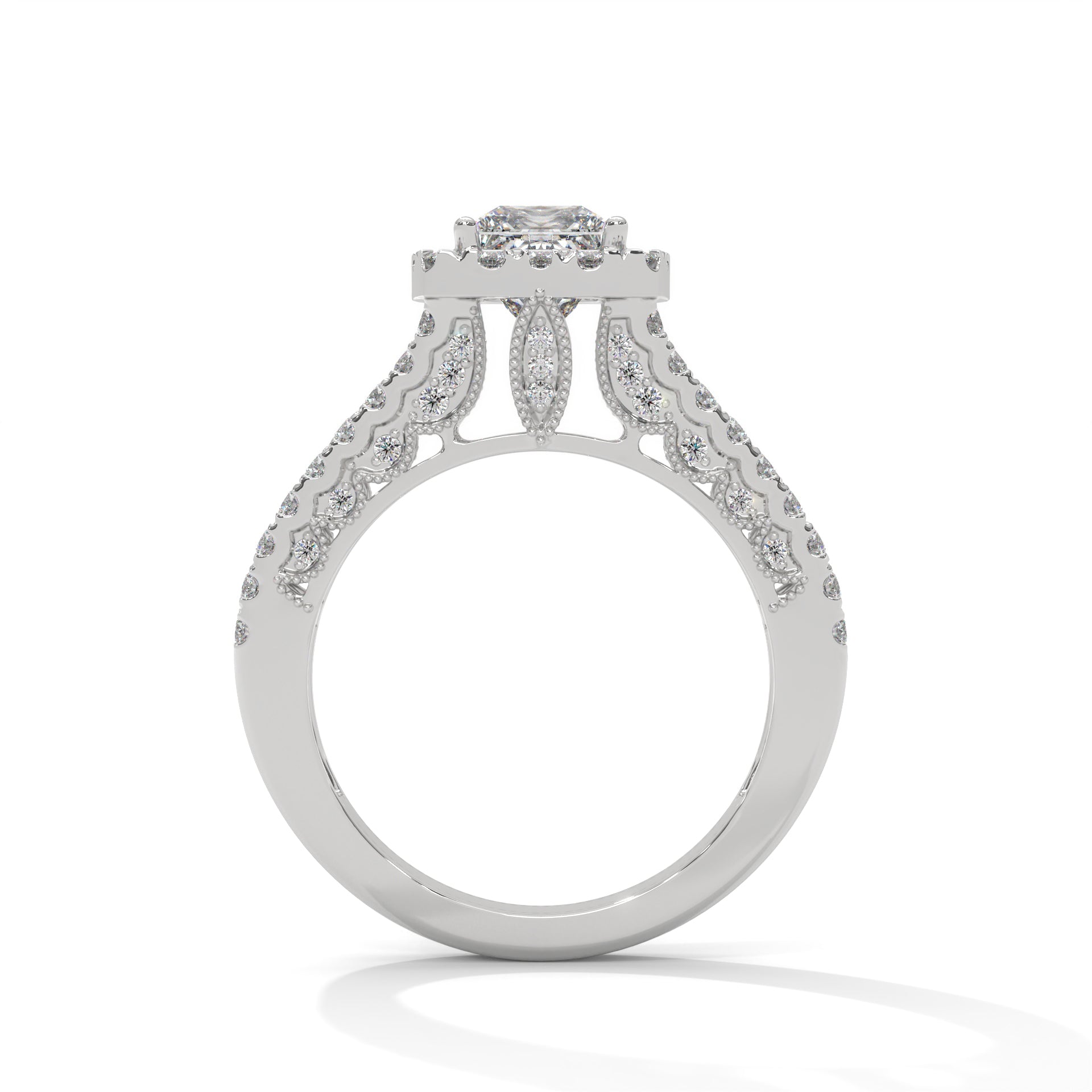 The Luminous Elegance 1.87 CTW Princess-Cut Diamond Engagement Ring | F-VS1