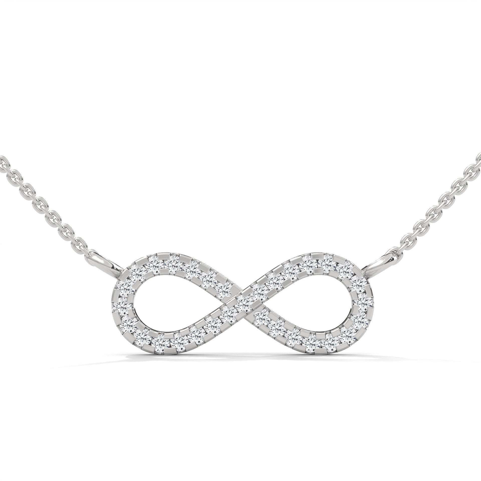 Infinite Sparkle: 14K Gold Diamond Infinity Pendant Necklace | 0.16 CTW