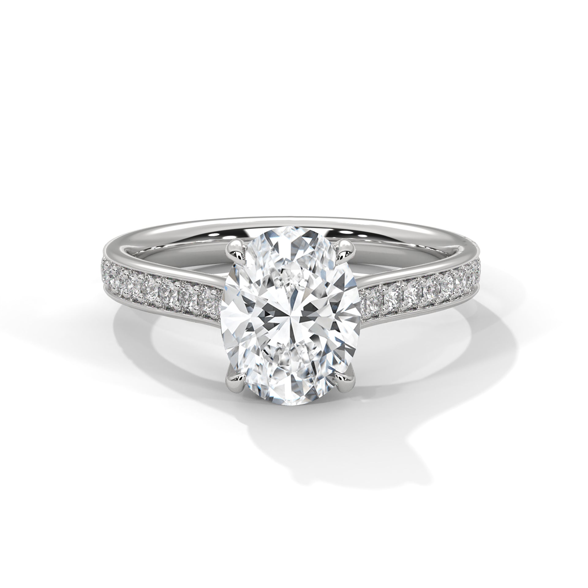 Elysian 2.26 CTW Oval-Cut Diamond Split Shank Ring | 14K & 18K Gold