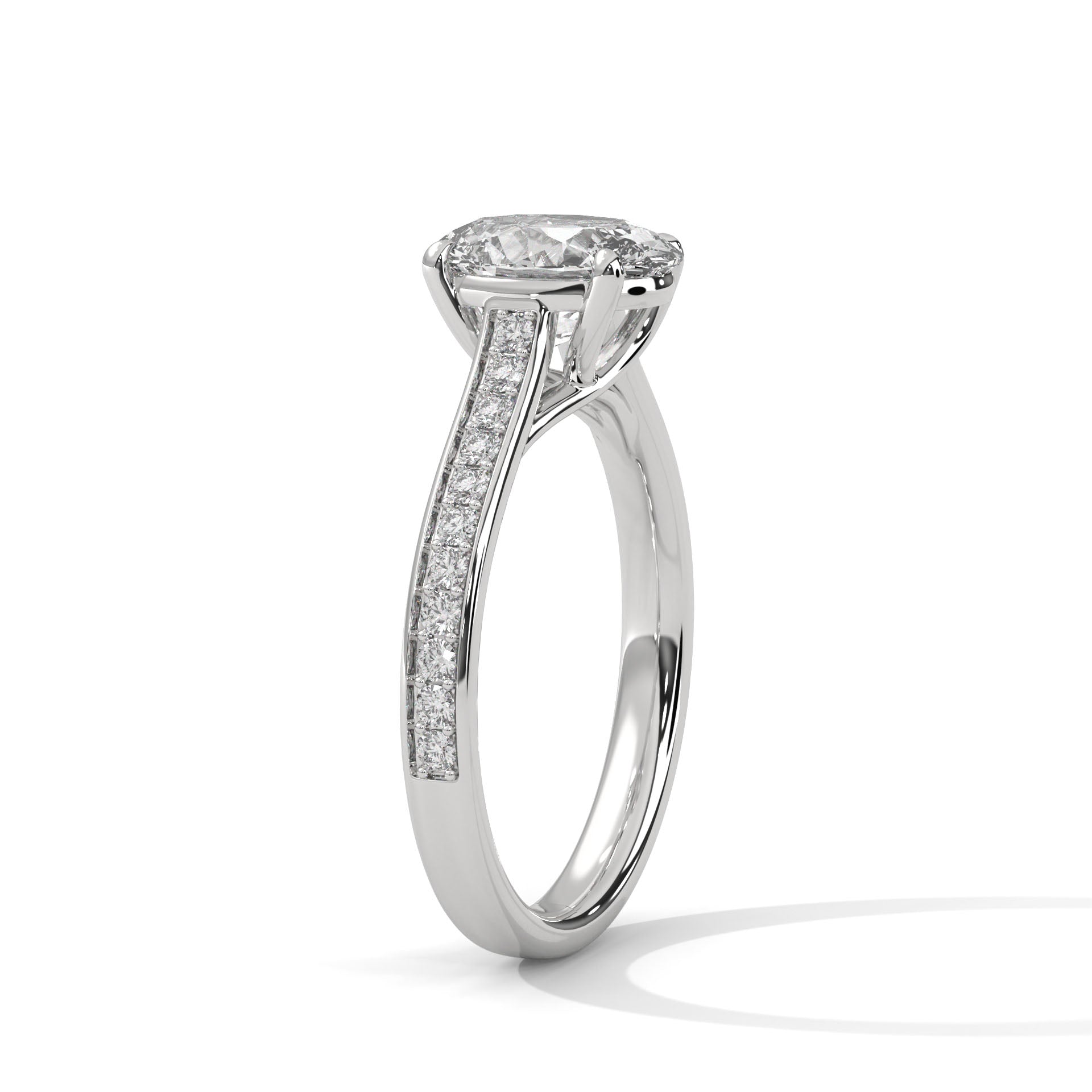 Elysian 2.26 CTW Oval-Cut Diamond Split Shank Ring | 14K & 18K Gold
