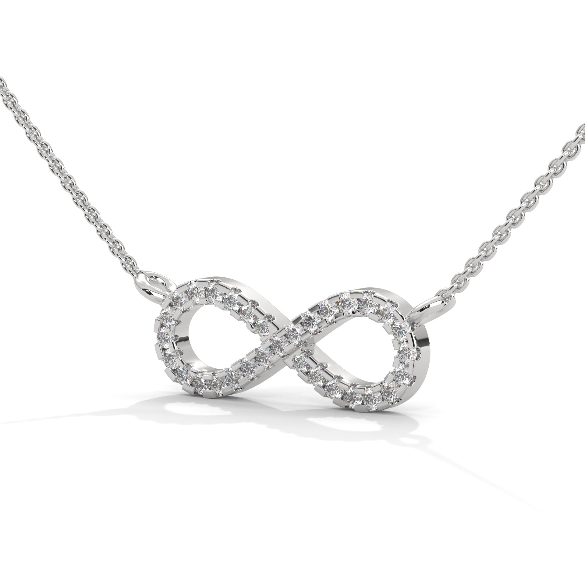 Infinite Sparkle: 14K Gold Diamond Infinity Pendant Necklace | 0.16 CTW