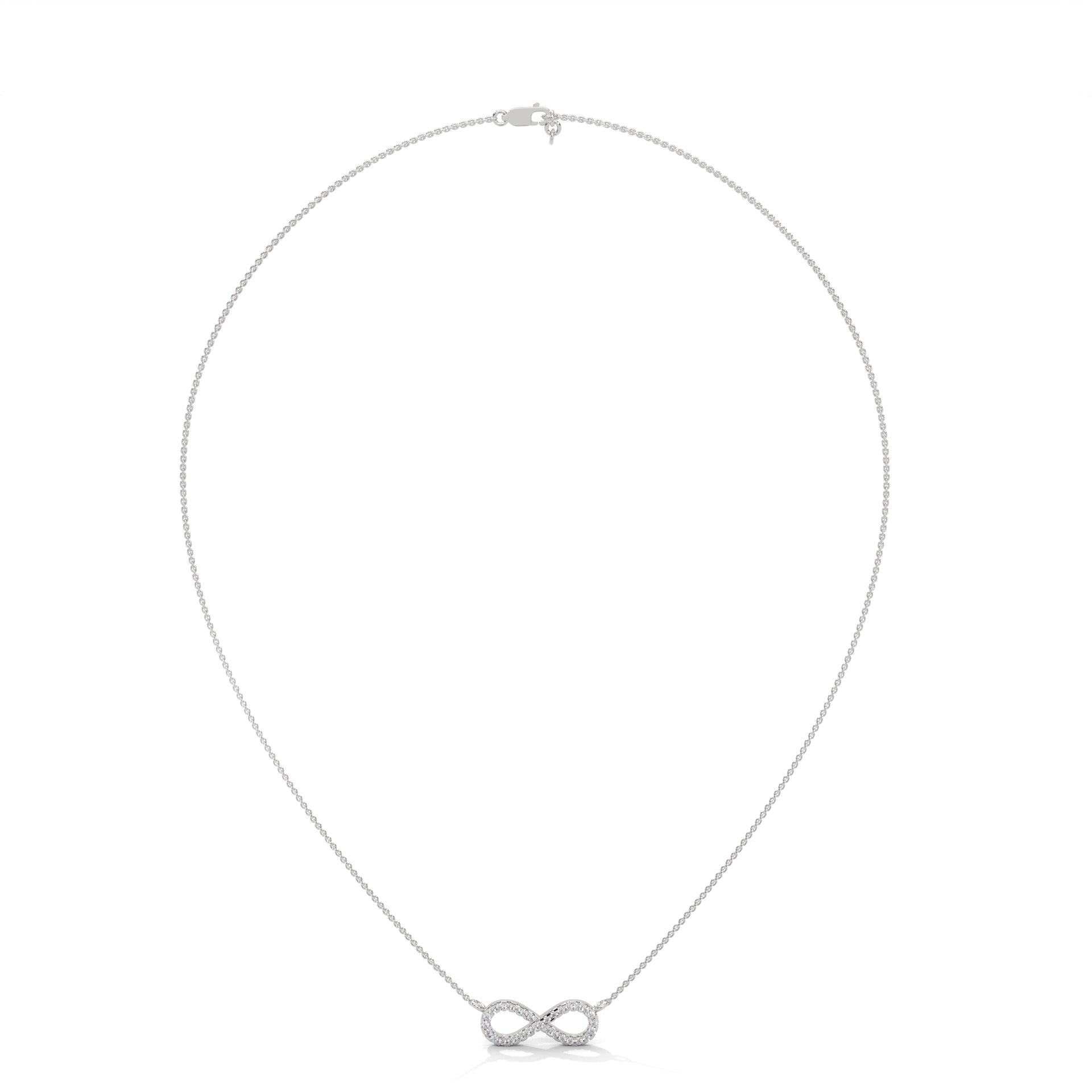 Infinite Sparkle: 14K Gold Diamond Infinity Pendant Necklace | 0.16 CTW