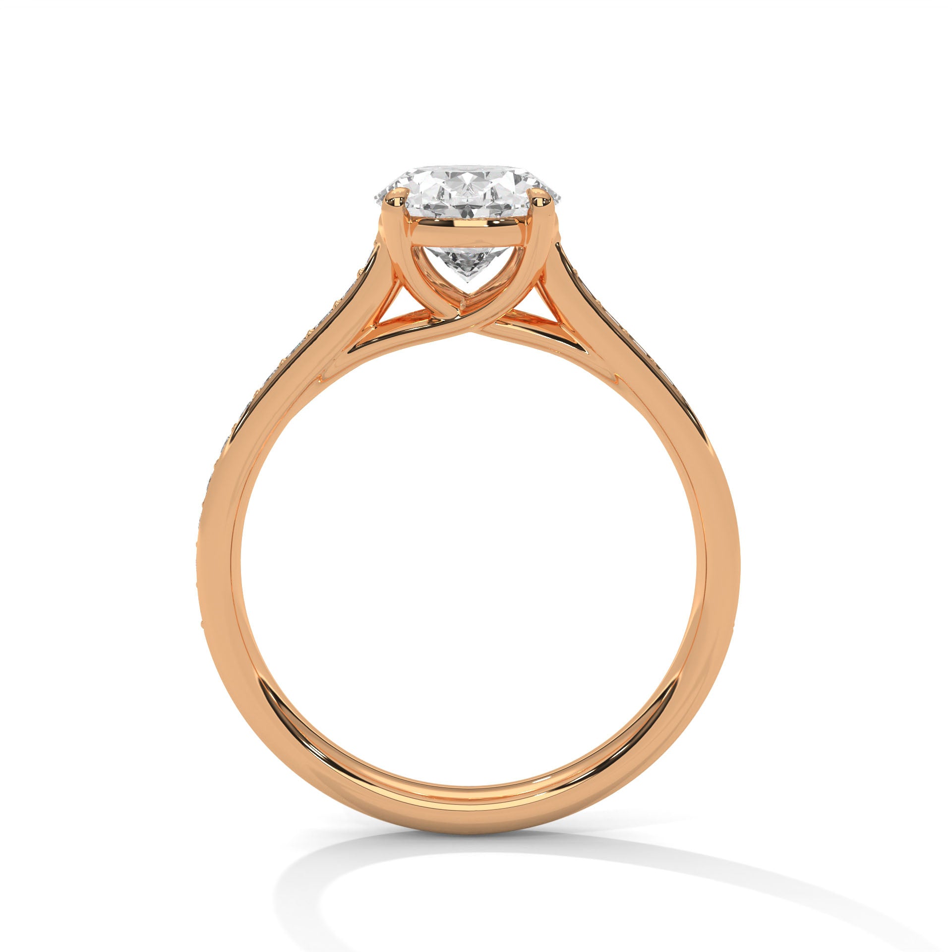 Elysian 2.26 CTW Oval-Cut Diamond Split Shank Ring | 14K & 18K Gold