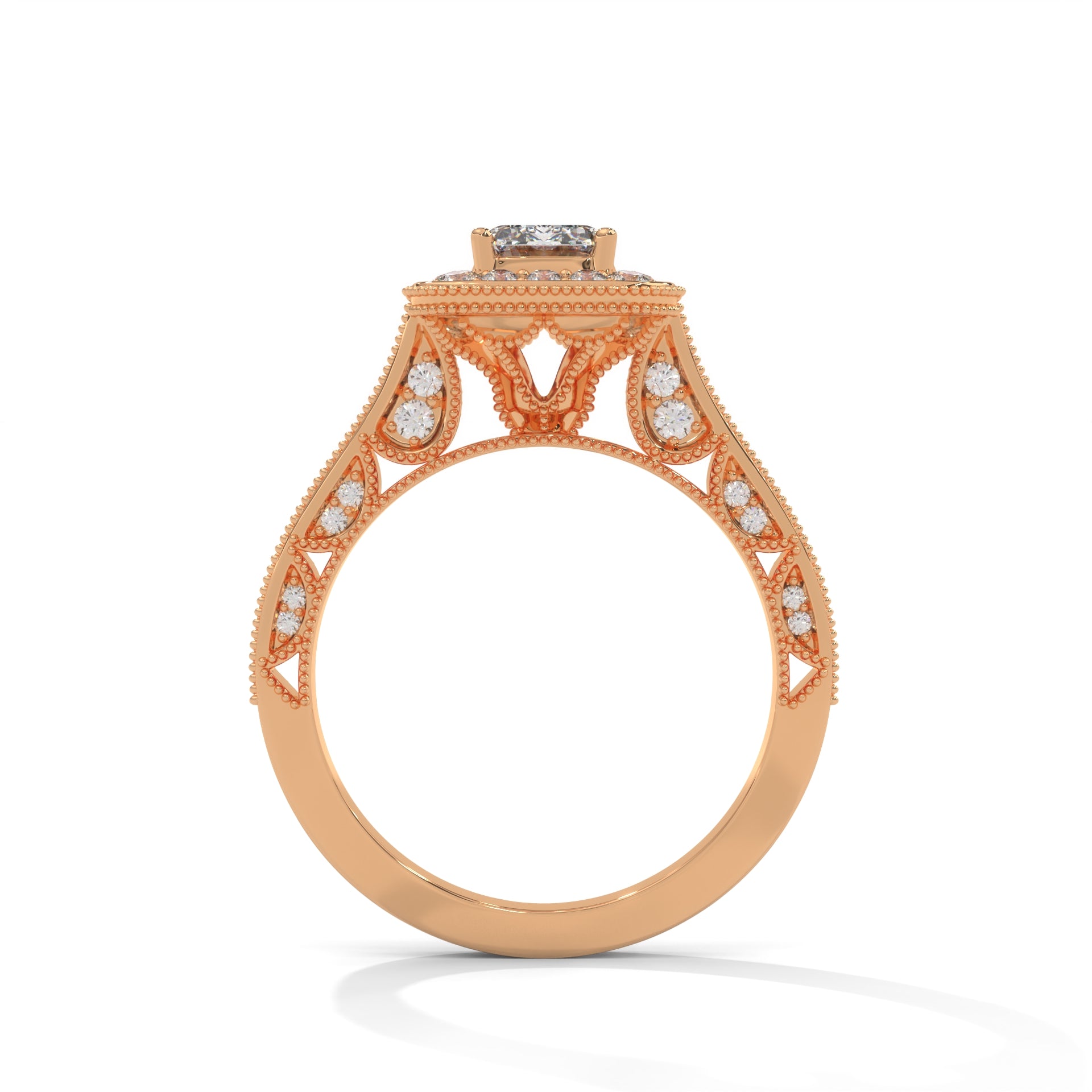 The Majestic Crest 1.65 CTW Emerald-Cut Diamond Engagement Ring | E-VS1