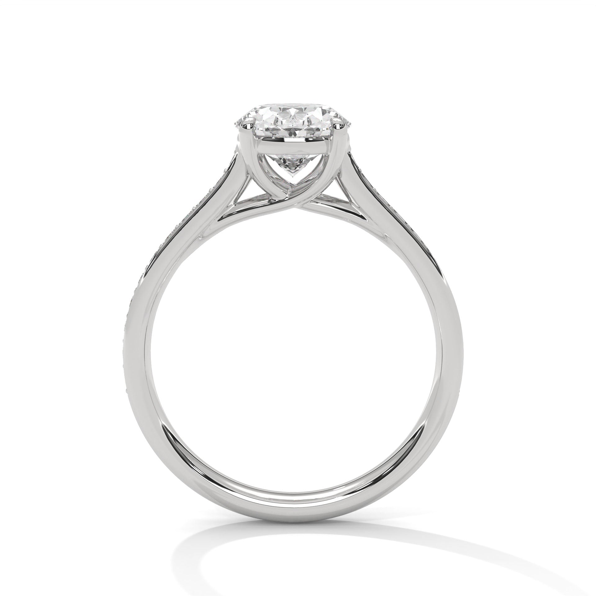 Elysian 2.26 CTW Oval-Cut Diamond Split Shank Ring | 14K & 18K Gold