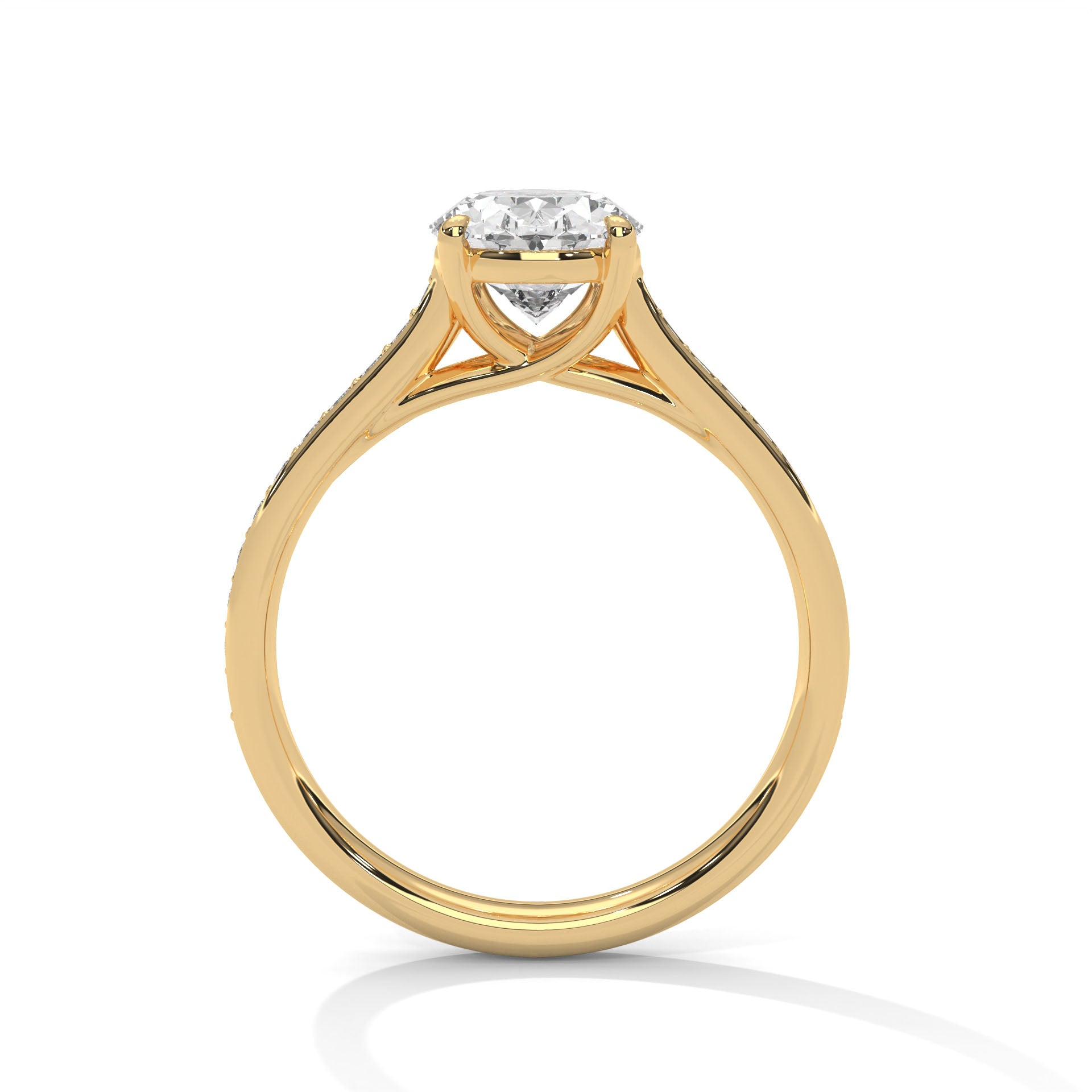 Elysian 2.26 CTW Oval-Cut Diamond Split Shank Ring | 14K & 18K Gold