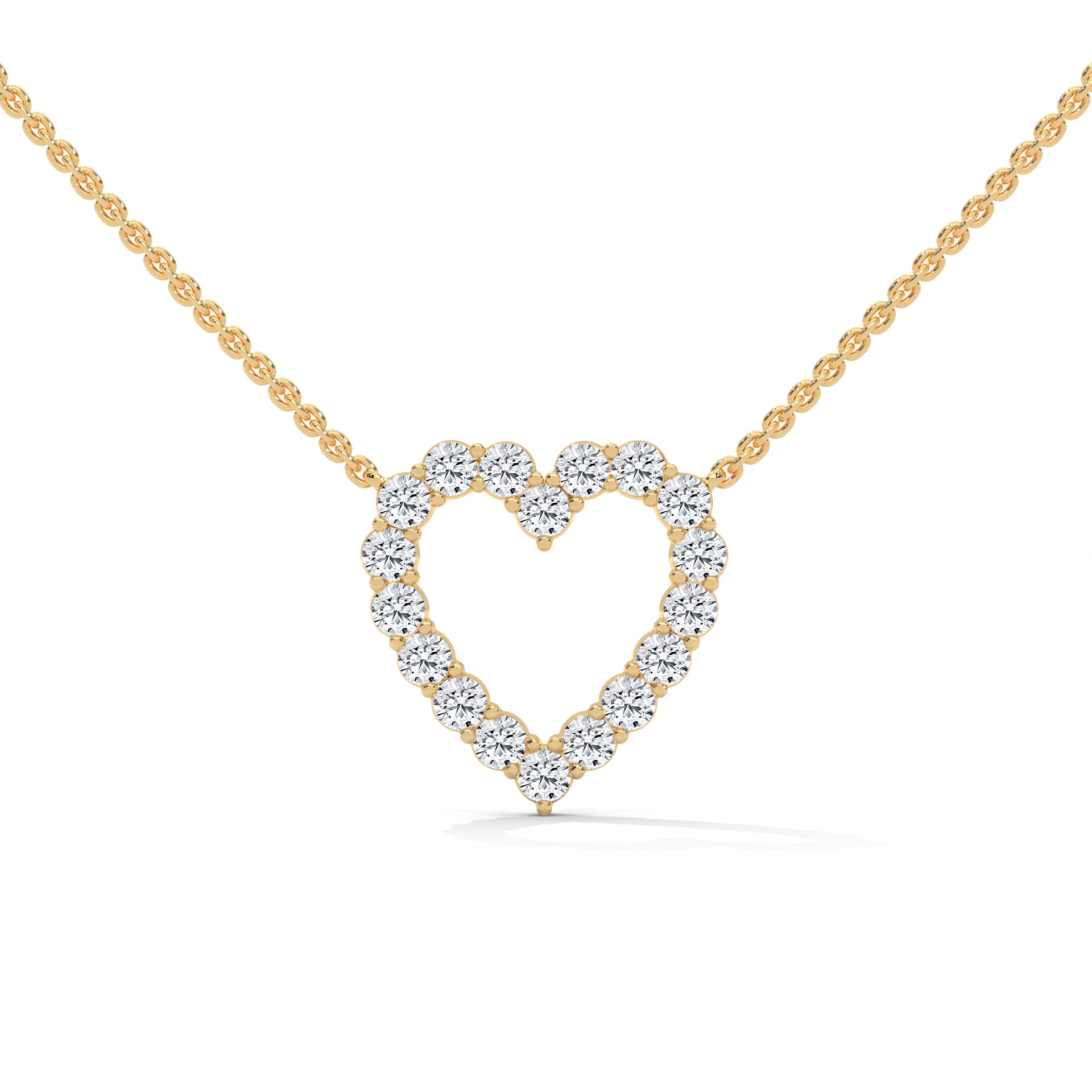 Everlasting Love: 14K Gold Diamond Heart Pendant Necklace | 0.45 CTW