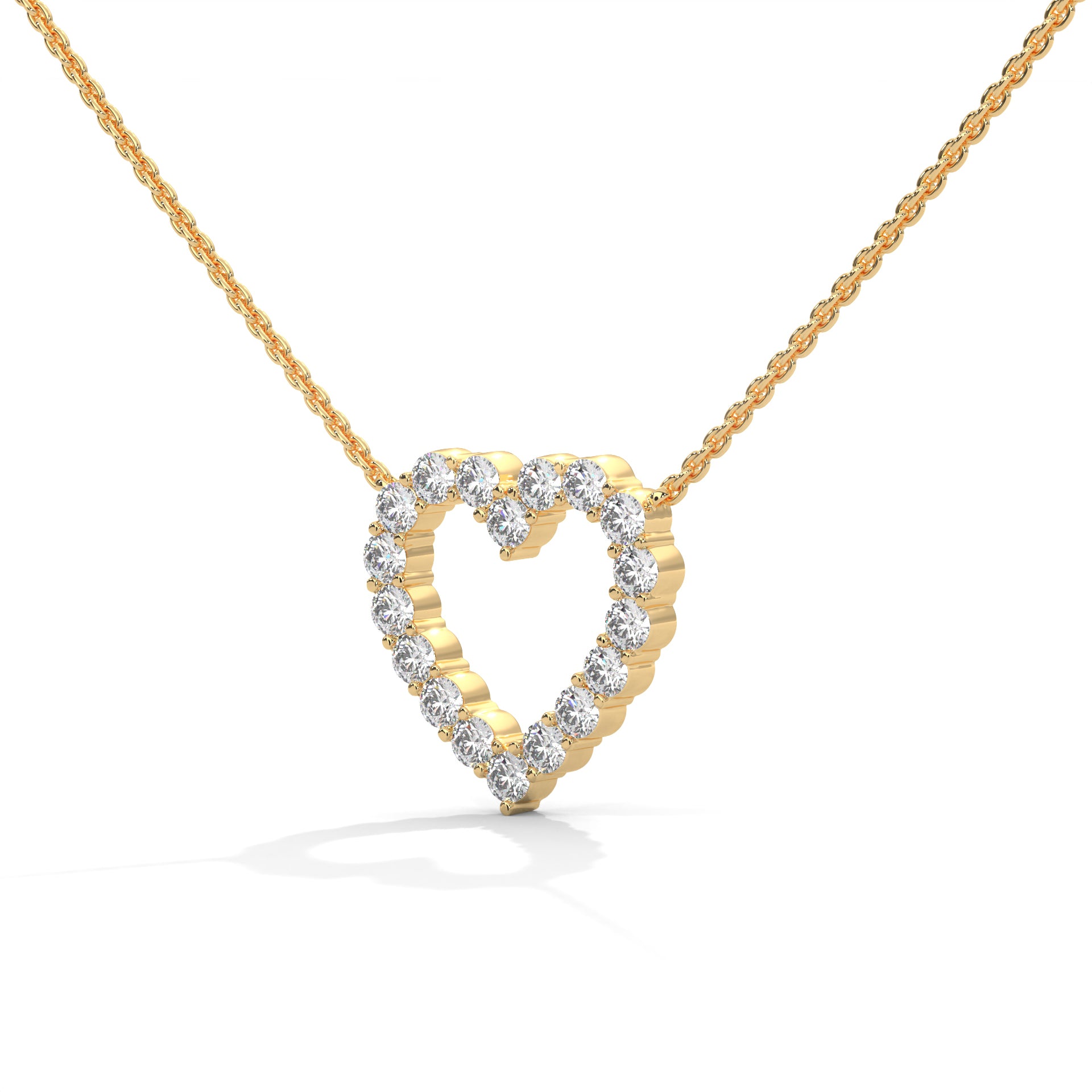 Everlasting Love: 14K Gold Diamond Heart Pendant Necklace | 0.45 CTW
