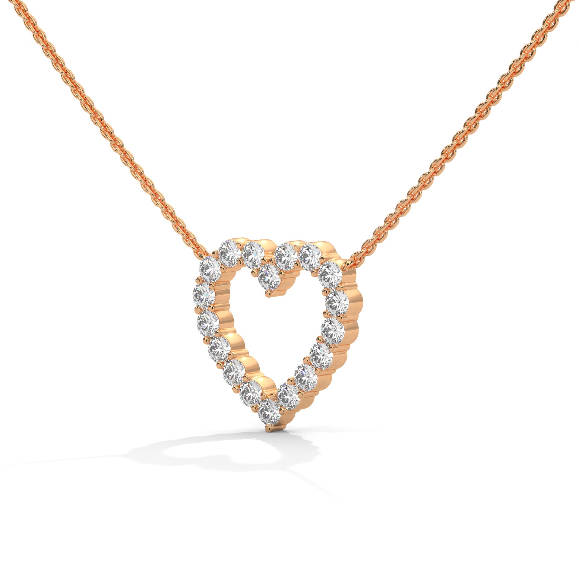 Everlasting Love: 14K Gold Diamond Heart Pendant Necklace | 0.45 CTW