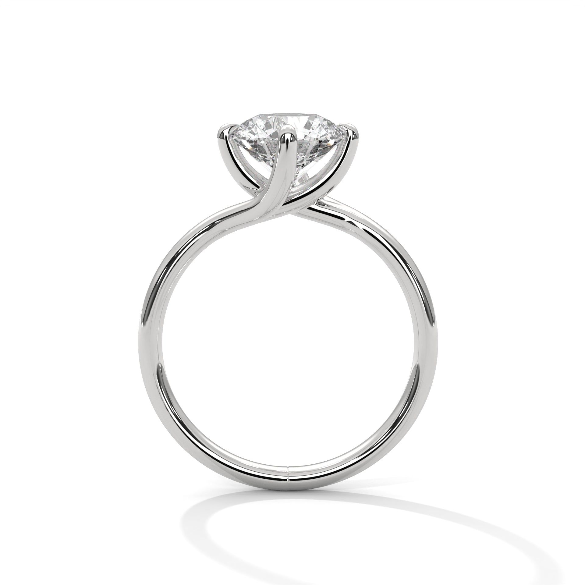 Elegance Round-Cut 2 CT Diamond Solitaire Engagement Gold  Ring