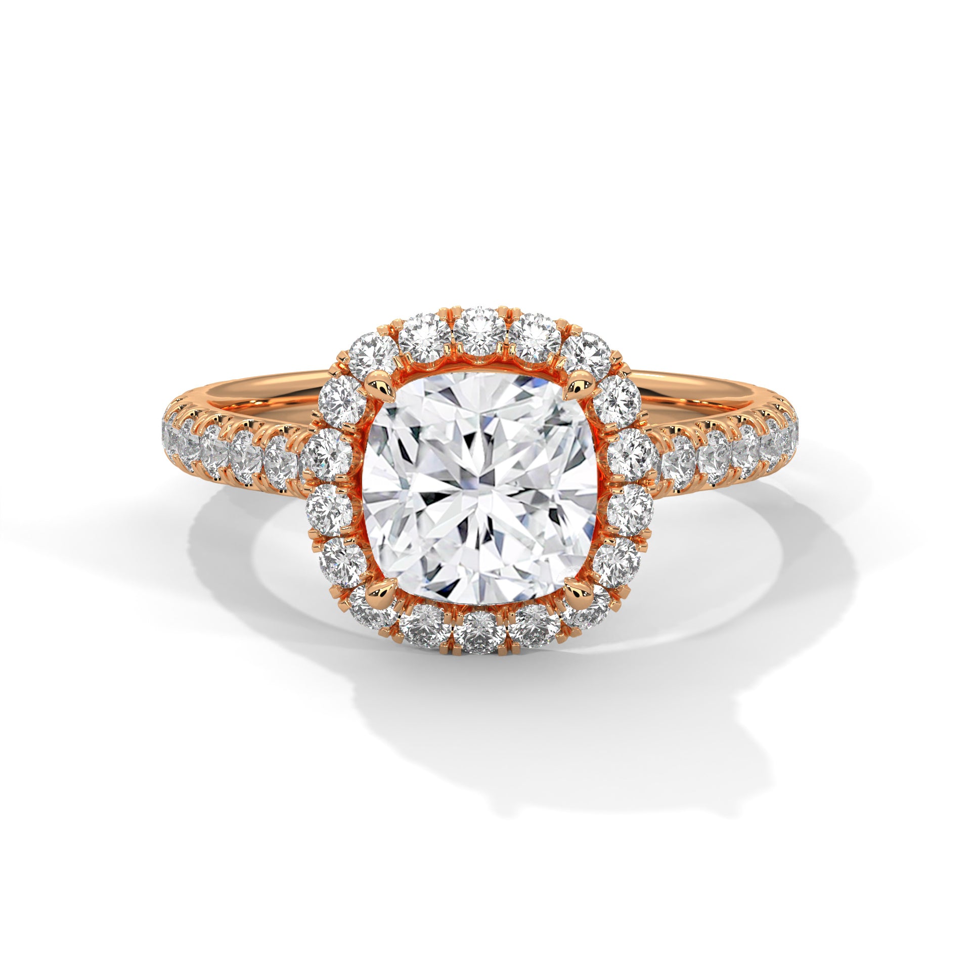 Glimmer 3CT Cushion Lab-Grown Diamond Engagement Ring | 3.61 CTW