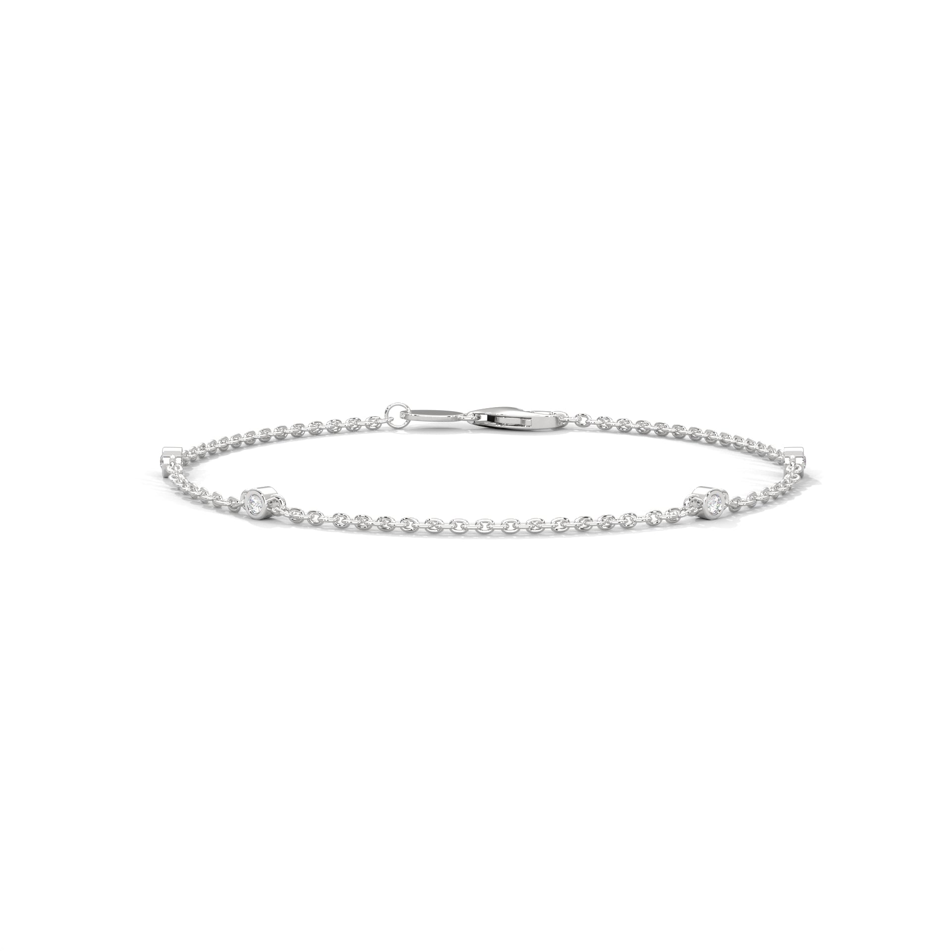 Gloria Bezel-Set Round-Cut Lab-Grown Diamond Gold Bracelet | 0.07 CTW