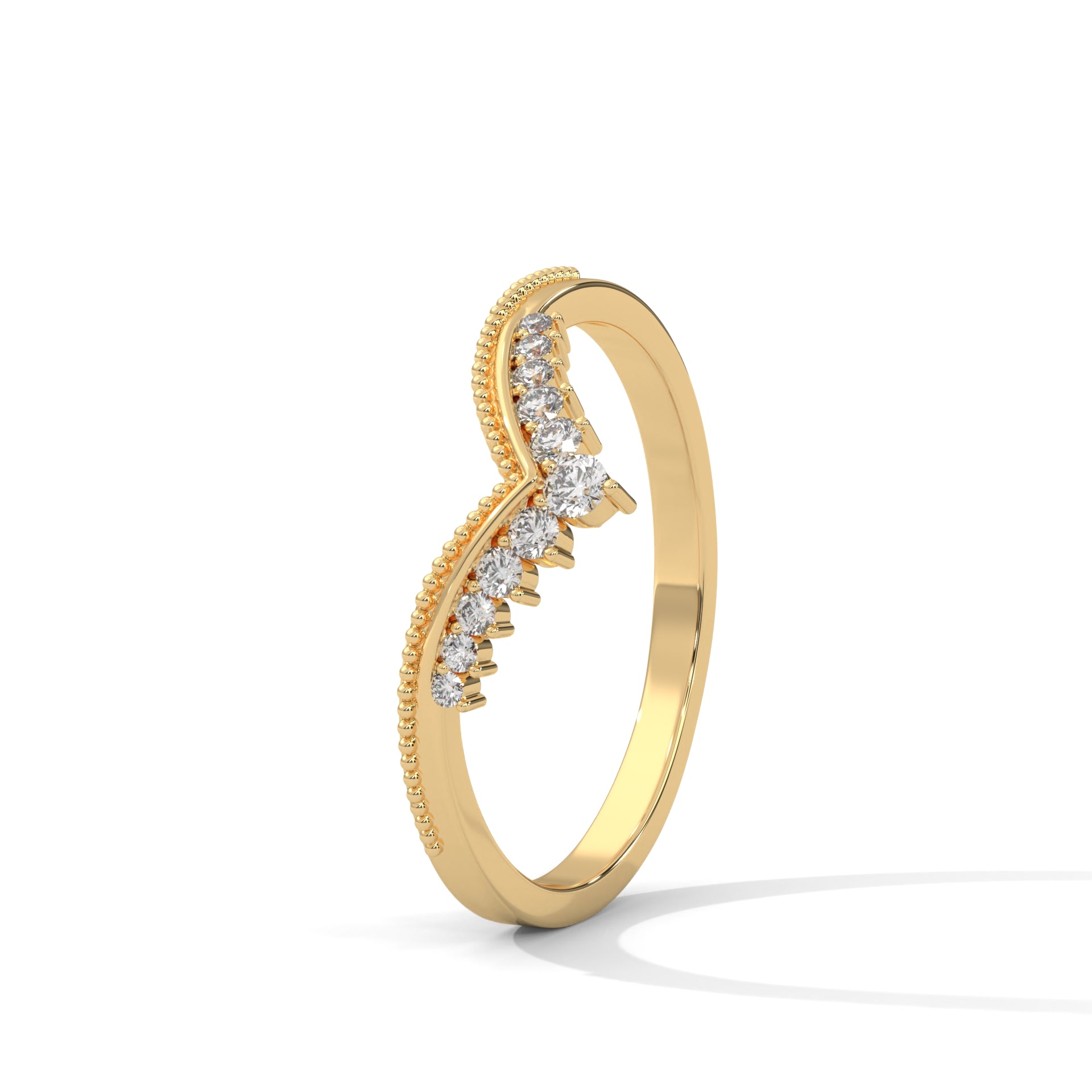 Vintage Round Lab-Grown Diamond Gold Wedding Band | 0.15 CTW