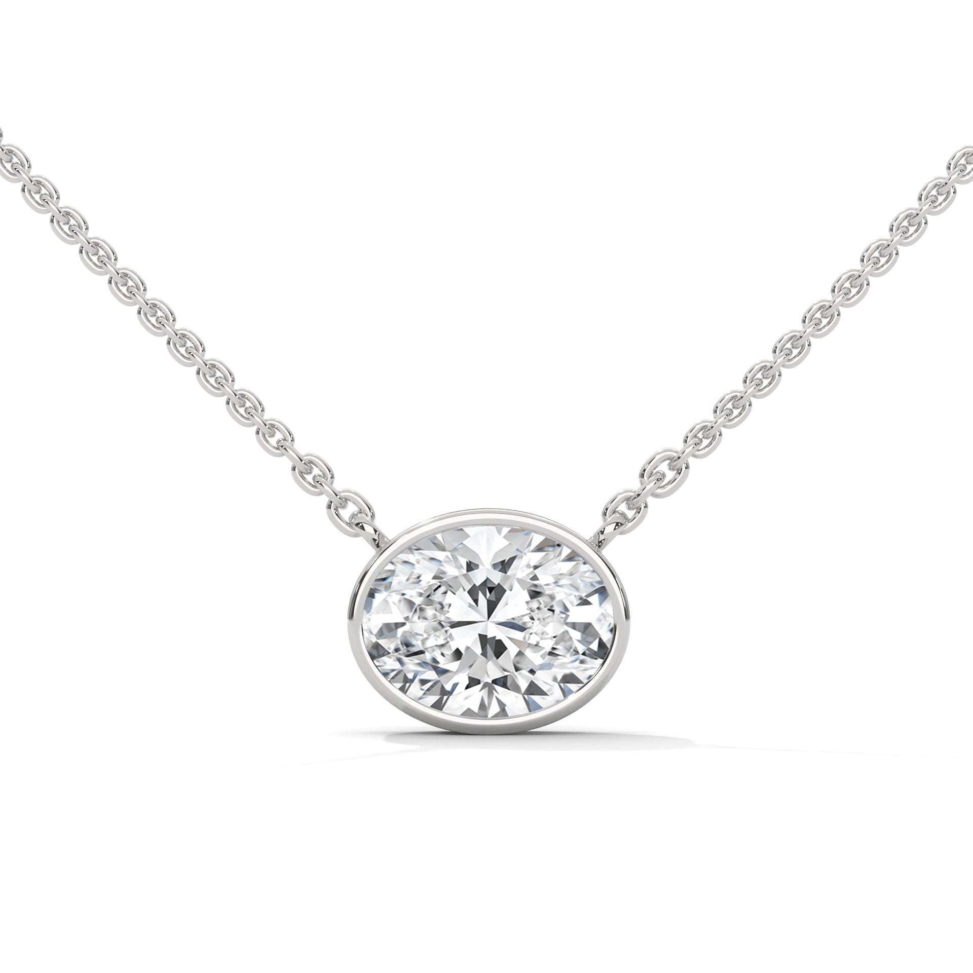 Luminous Glow Oval-Cut Diamond Pendant Necklace 0.75ct E-VS1 | 14K Gold |16”&18” Chain