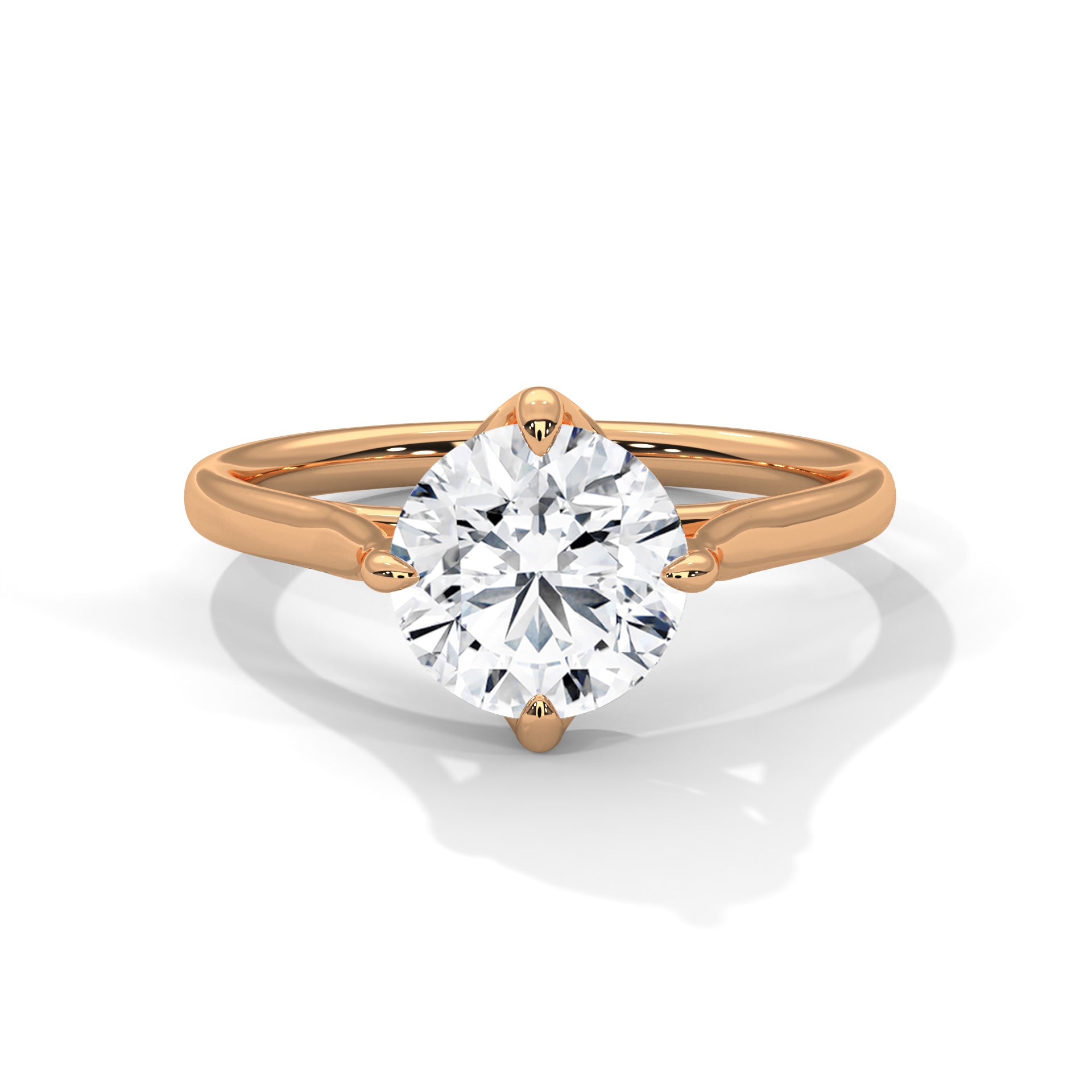 Cathedral-Setting 2 CTW Round-Cut Diamond Engagement Ring | 14K & 18K Gold