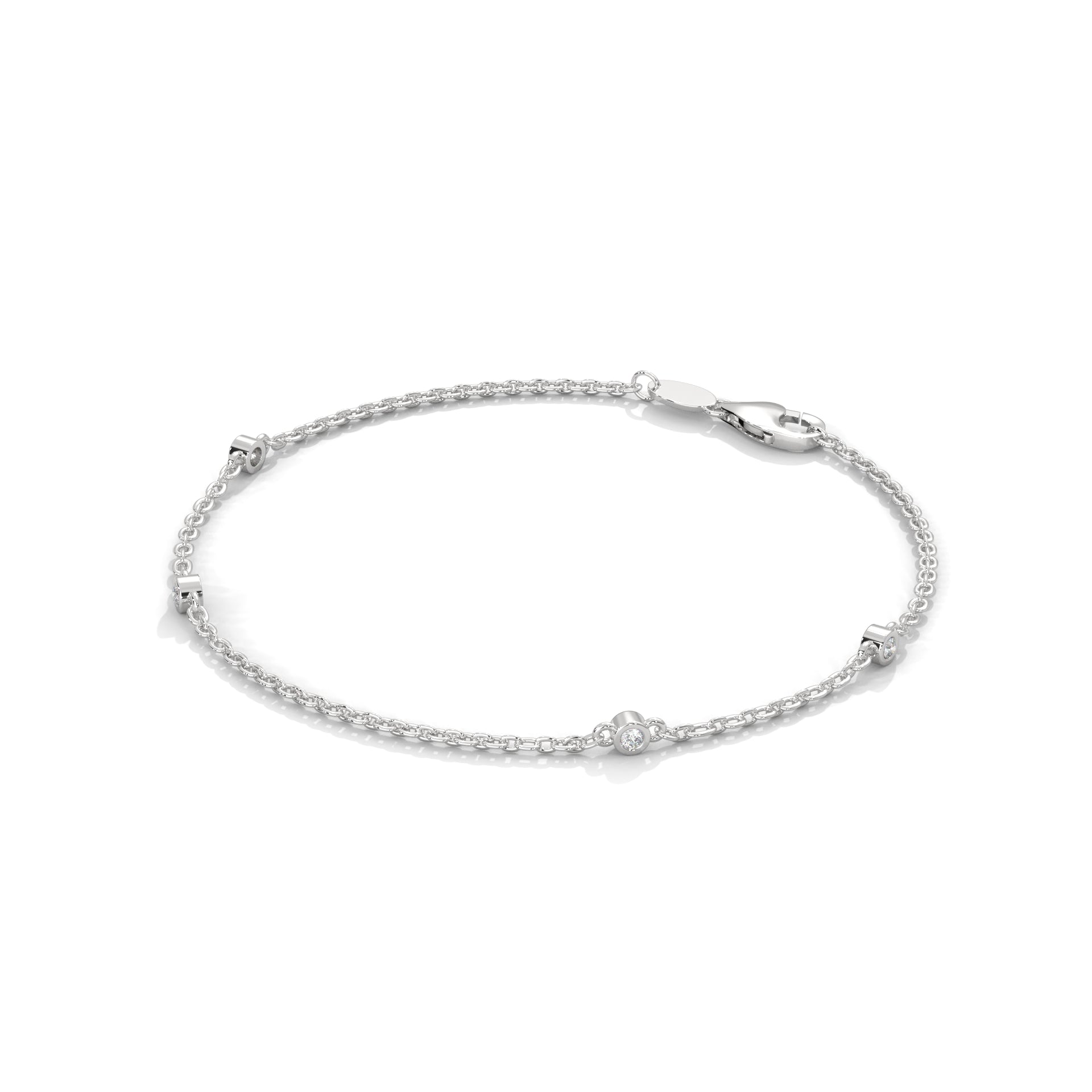 Gloria Bezel-Set Round-Cut Lab-Grown Diamond Gold Bracelet | 0.07 CTW