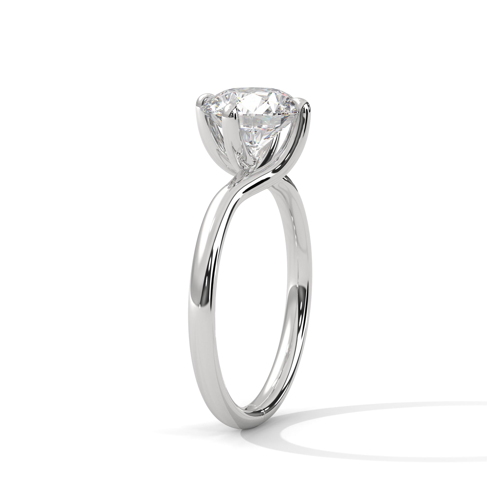 Elegance Round-Cut 2 CT Diamond Solitaire Engagement Gold  Ring