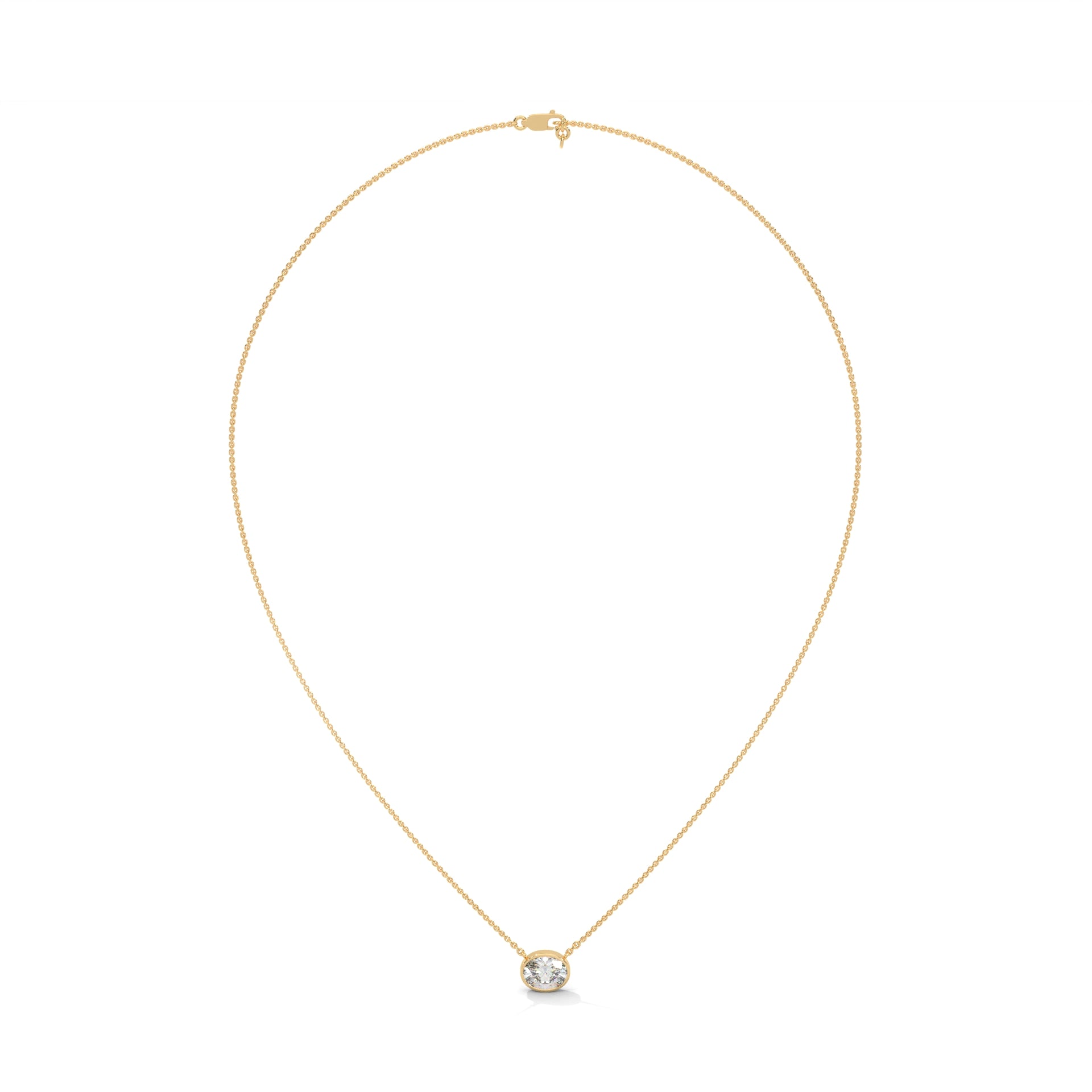 Luminous Glow Oval-Cut Diamond Pendant Necklace 0.75ct E-VS1 | 14K Gold |16”&18” Chain