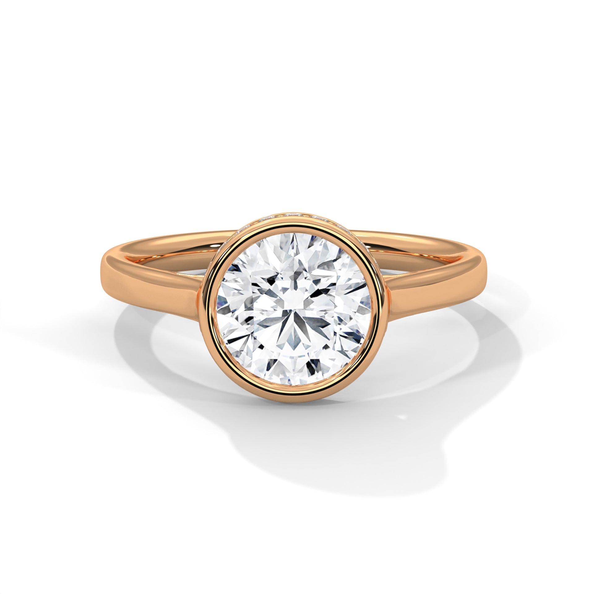Celestia 2.14 CTW Round-Cut Diamond Bezel-Set Ring | 14K & 18K Gold