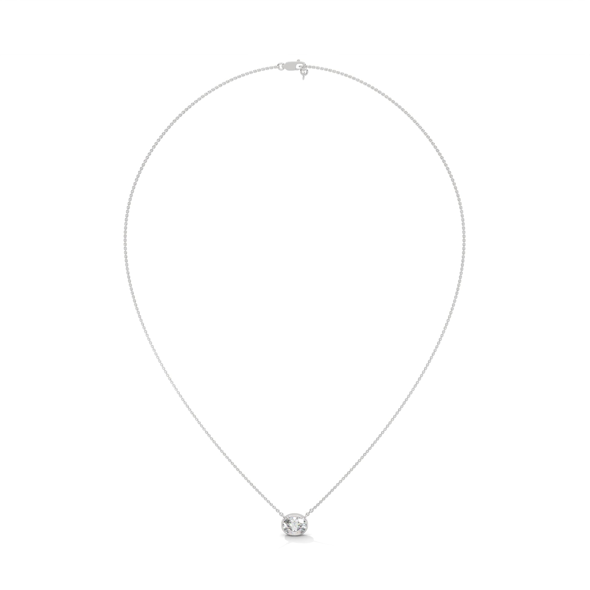 Luminous Glow Oval-Cut Diamond Pendant Necklace 0.75ct E-VS1 | 14K Gold |16”&18” Chain