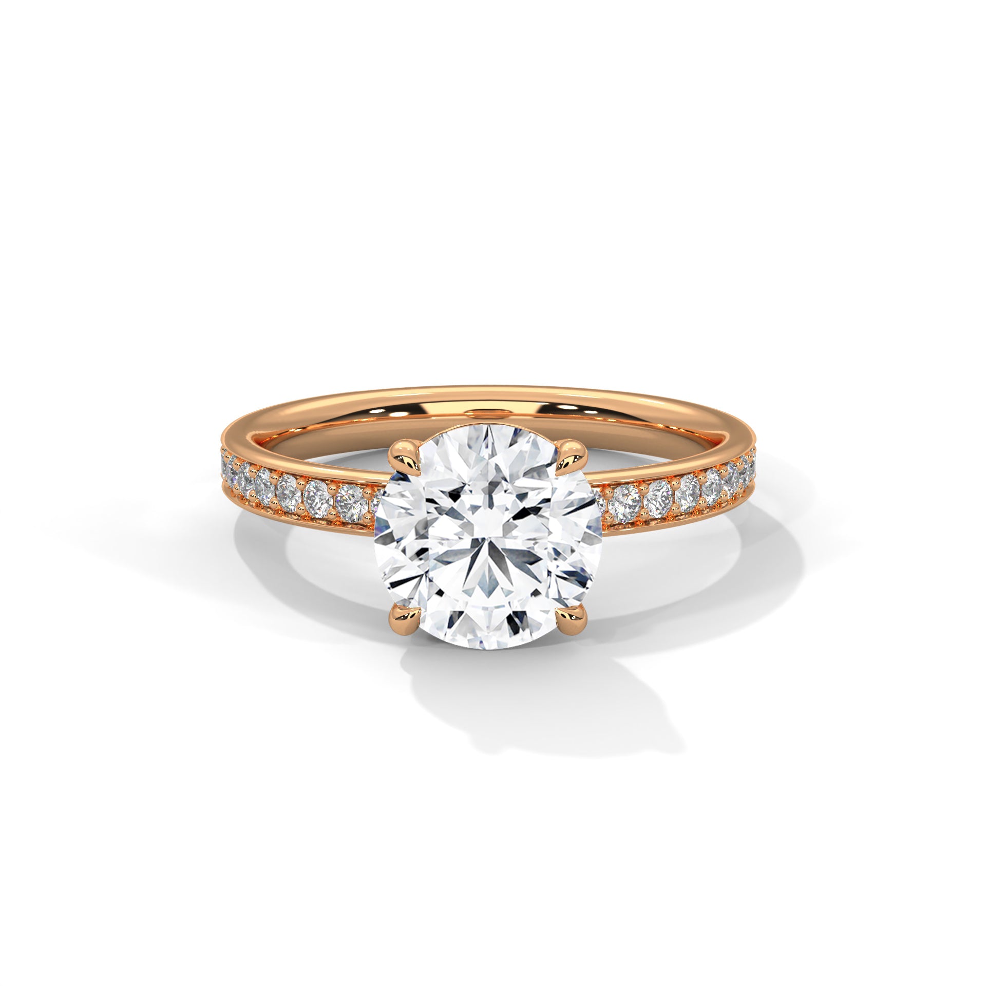 Lustrous Charm 1.5 CT Round-Cut Lab Grown Diamond Pave Ring | 1.96 CTW