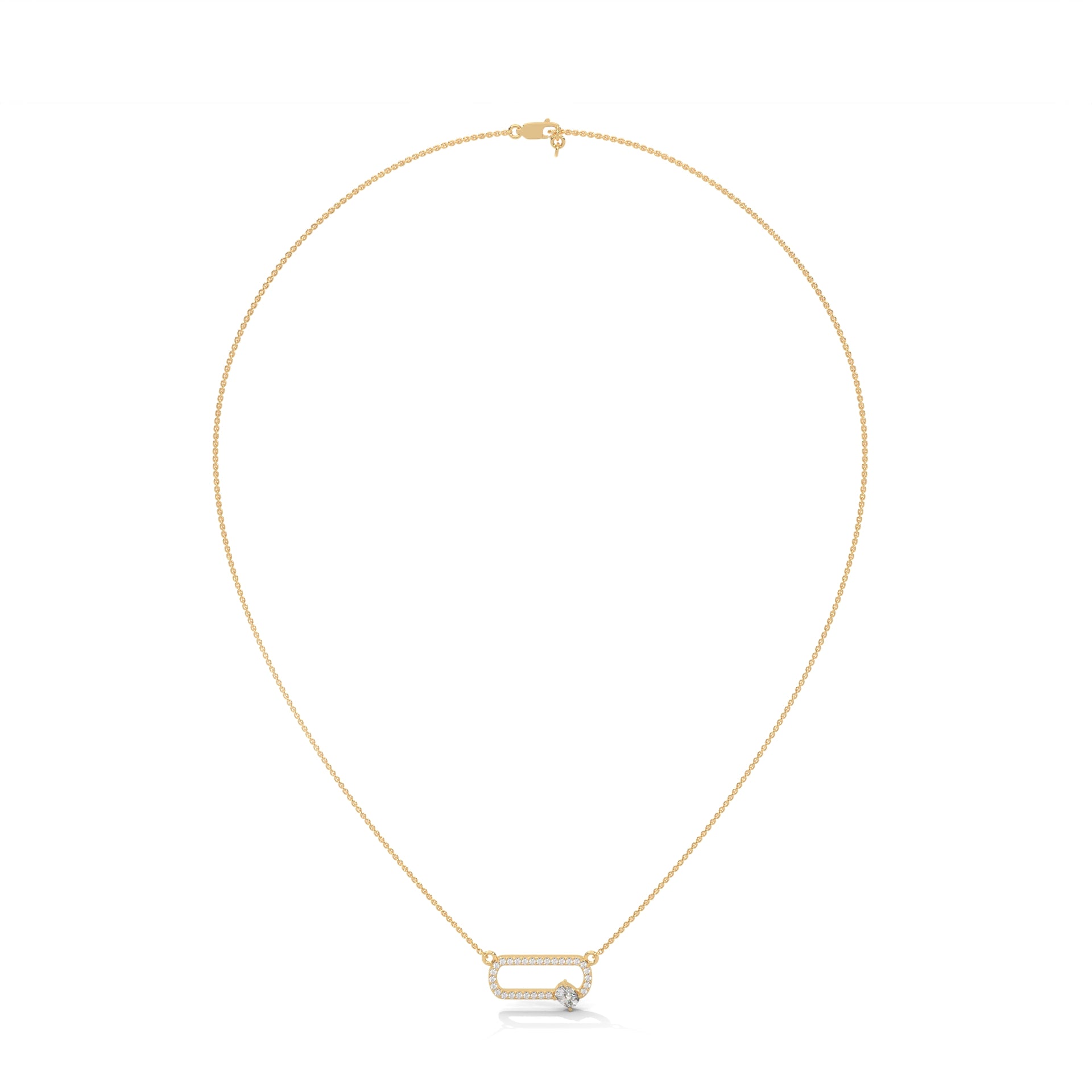14K Gold Cushion-Cut Diamond Geometric Pendant Necklace | 0.57 CTW