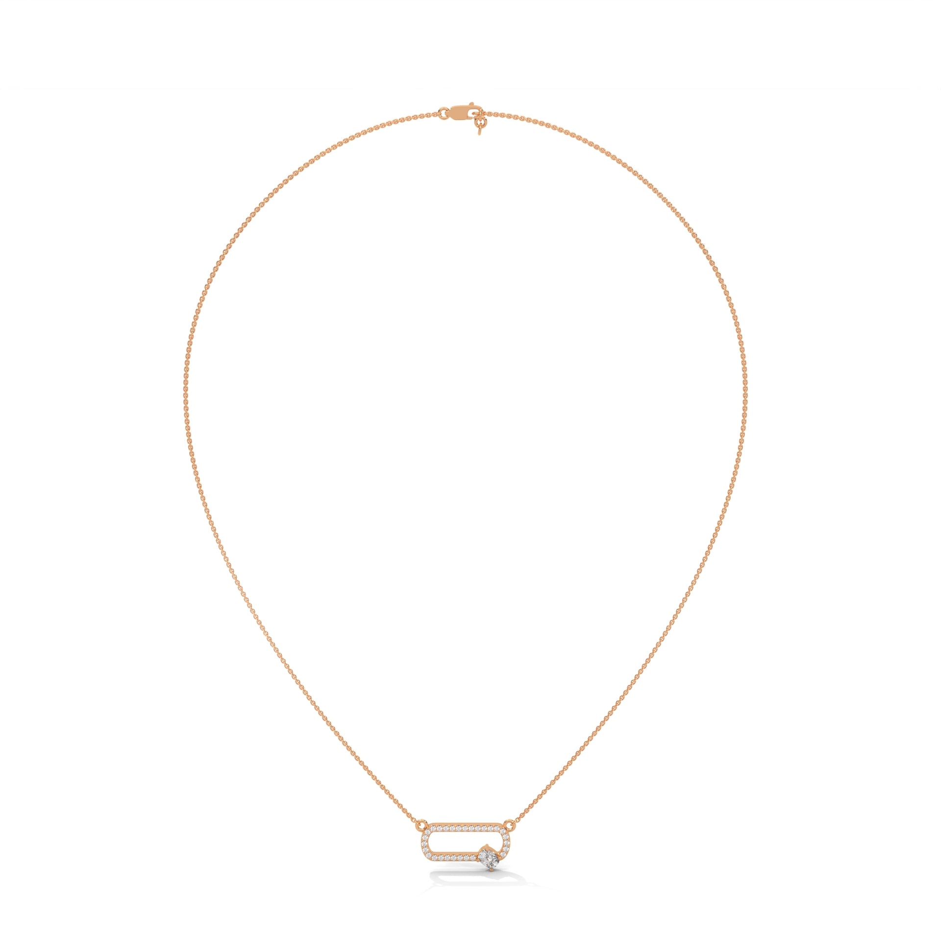 14K Gold Cushion-Cut Diamond Geometric Pendant Necklace | 0.57 CTW