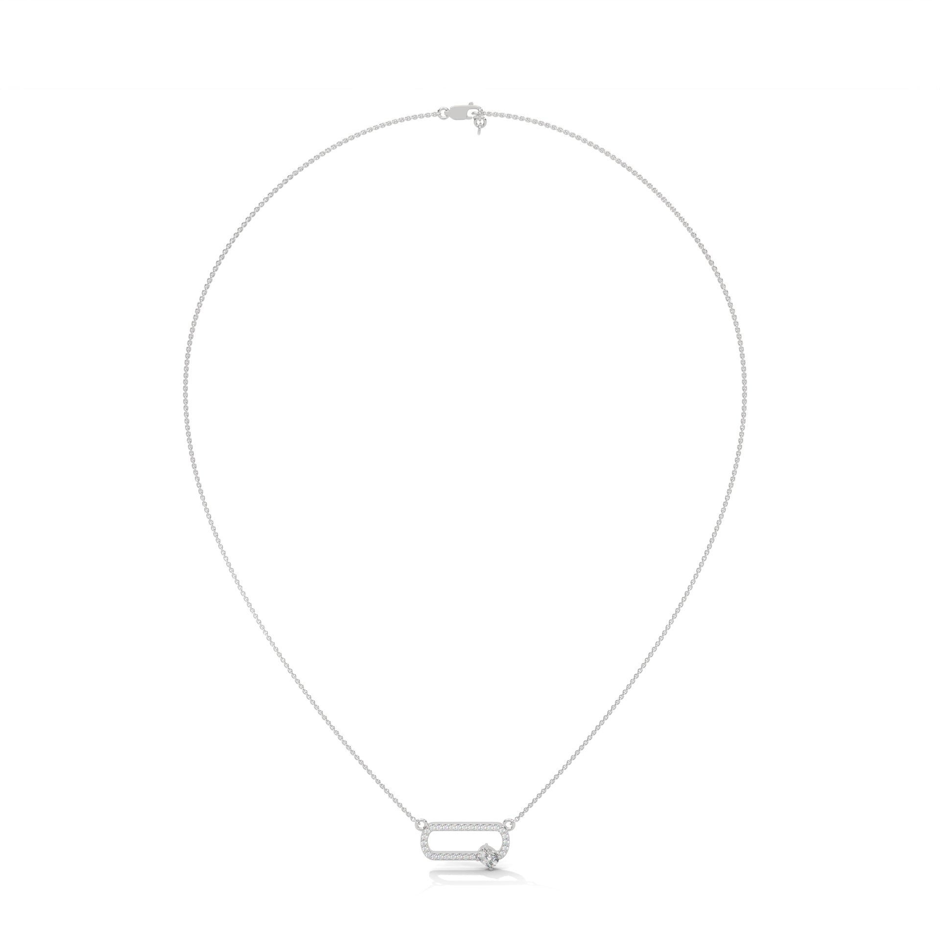 14K Gold Cushion-Cut Diamond Geometric Pendant Necklace | 0.57 CTW