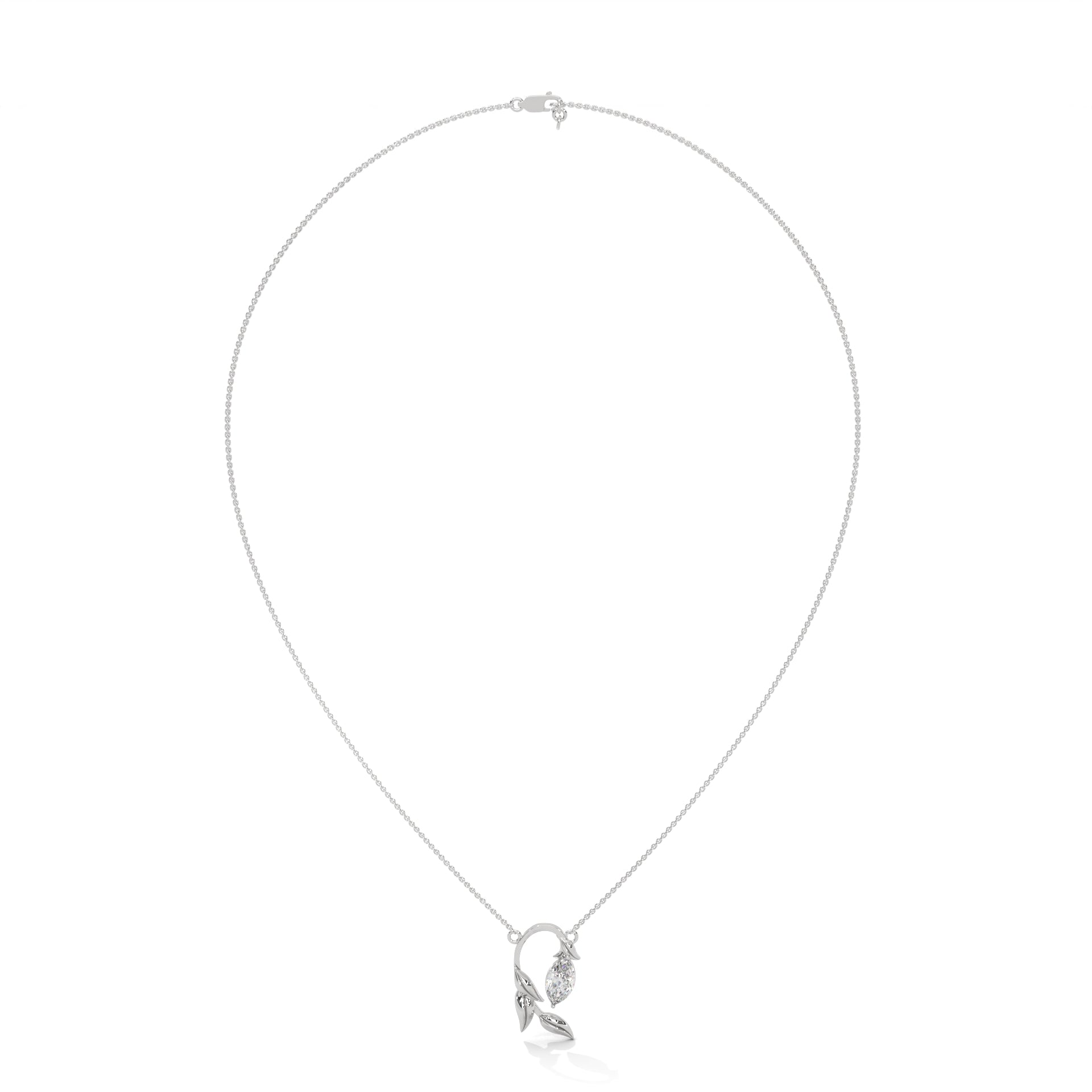 14K Gold Marquise-Cut Diamond Vine Pendant Necklace | 0.50 CTW