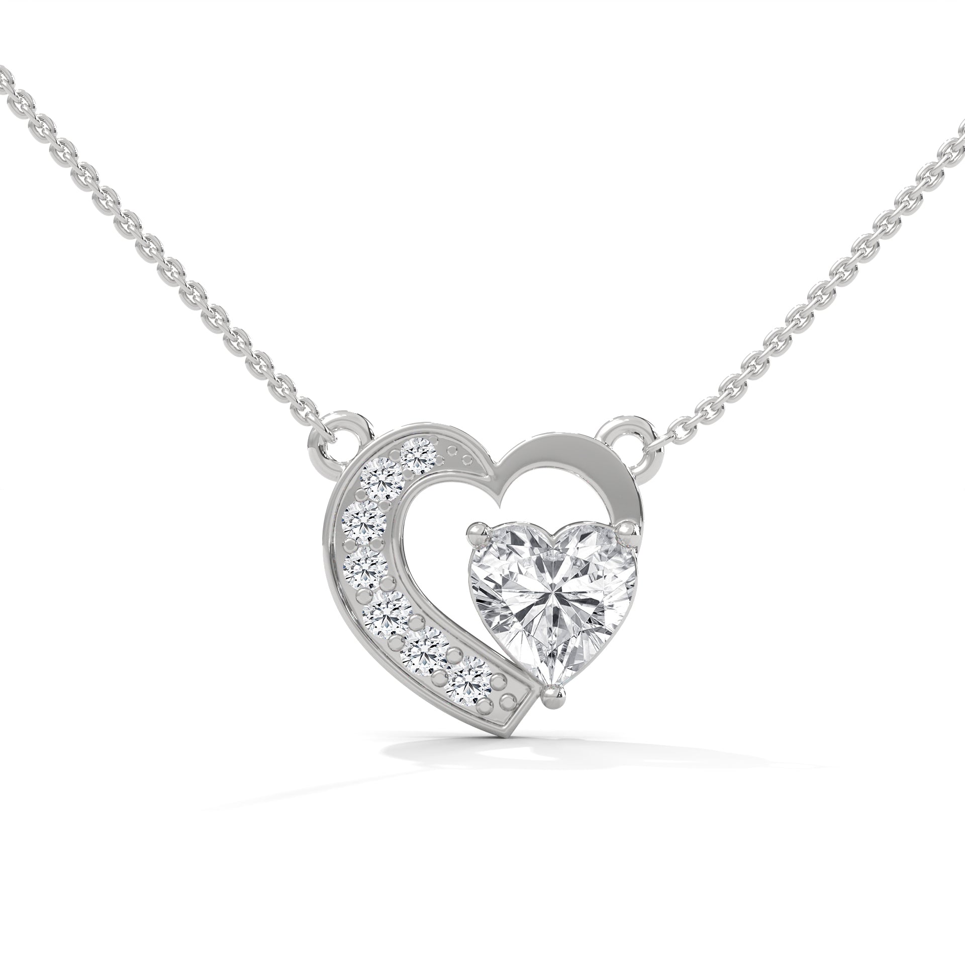 Endless Love: 14K Gold 0.75CT Heart-Cut Diamond Pendant Necklace