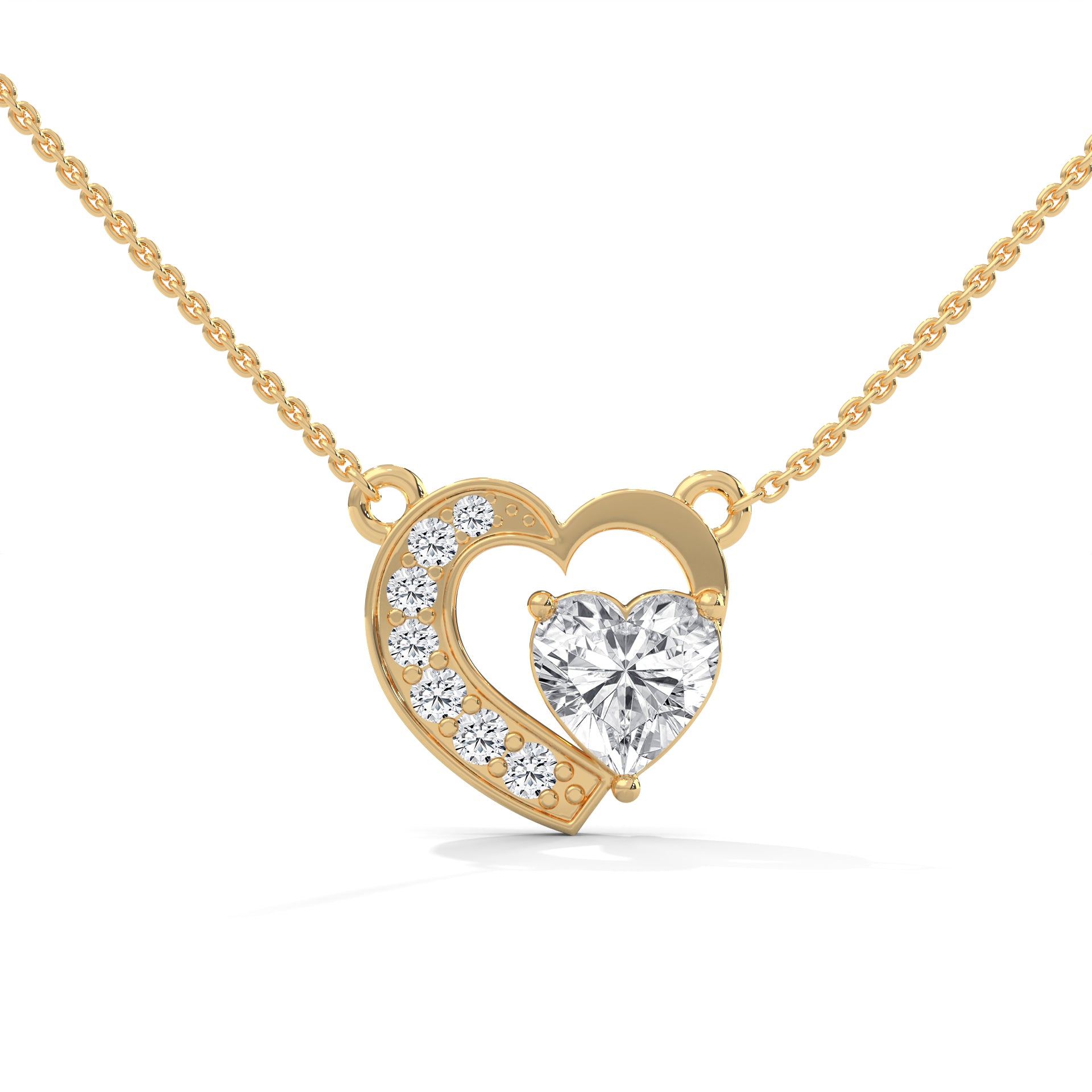 Endless Love: 14K Gold 0.75CT Heart-Cut Diamond Pendant Necklace