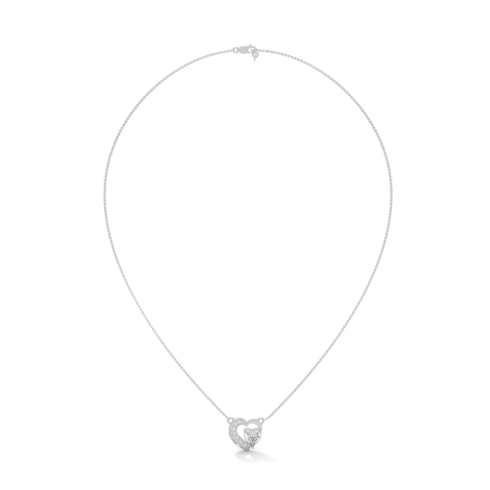 Endless Love: 14K Gold 0.75CT Heart-Cut Diamond Pendant Necklace