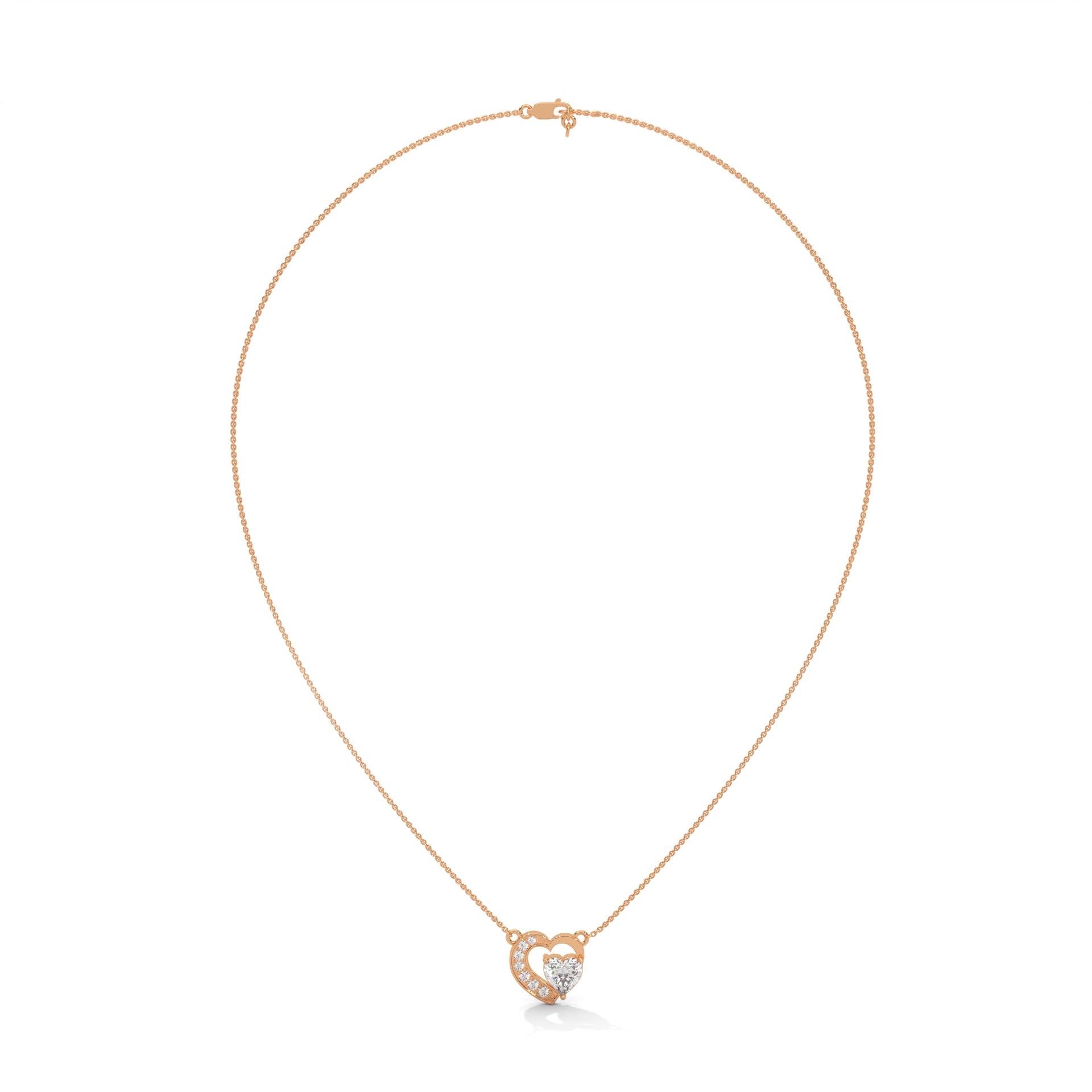Endless Love: 14K Gold 0.75CT Heart-Cut Diamond Pendant Necklace