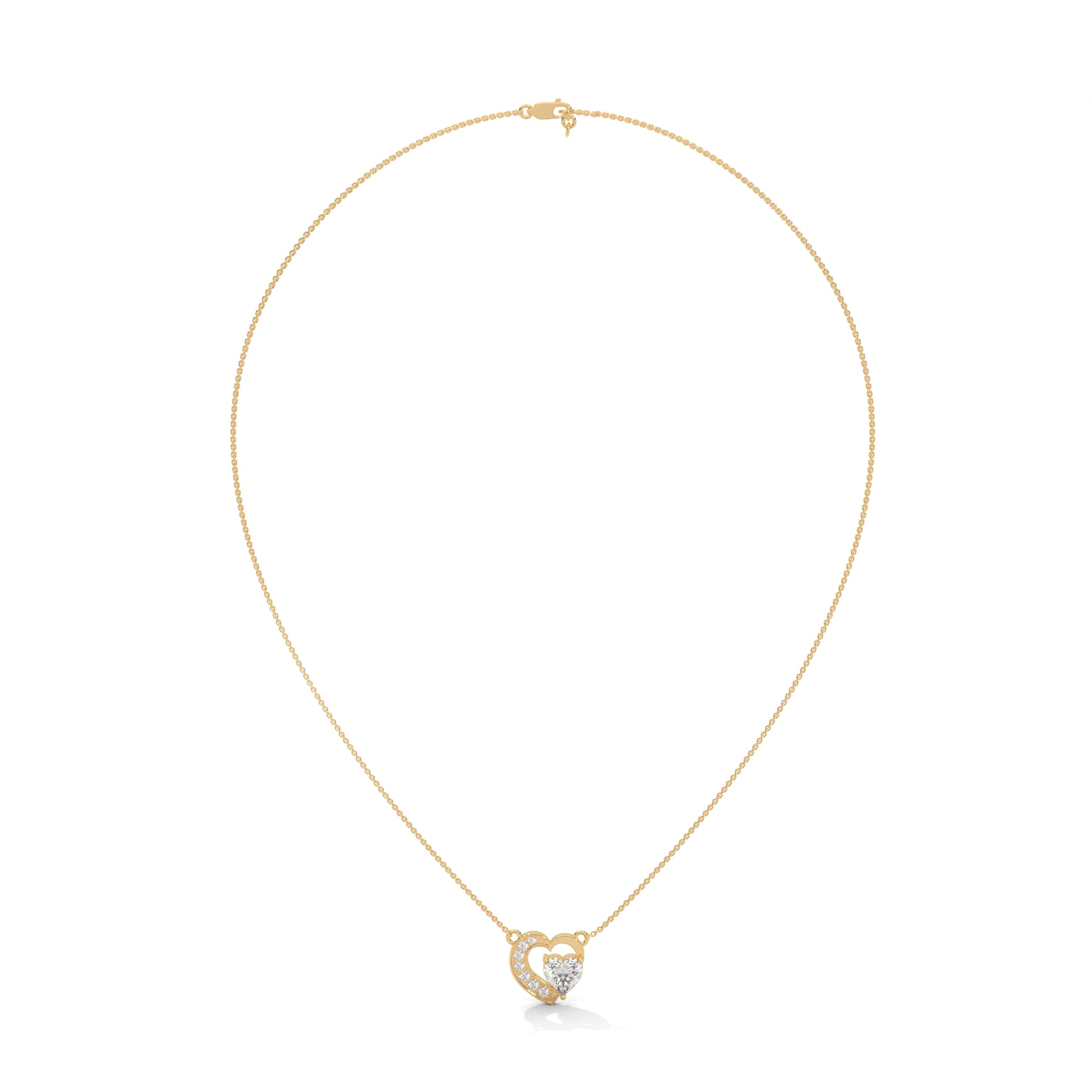 Endless Love: 14K Gold 0.75CT Heart-Cut Diamond Pendant Necklace