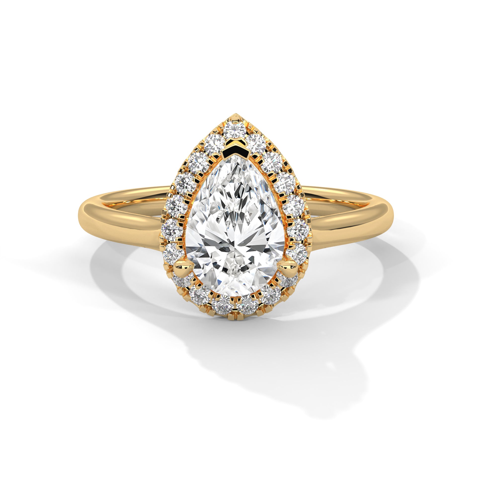 Lustrous Halo 1 CT Pear-Cut Lab Grown Diamond Ring | 1.19 CTW