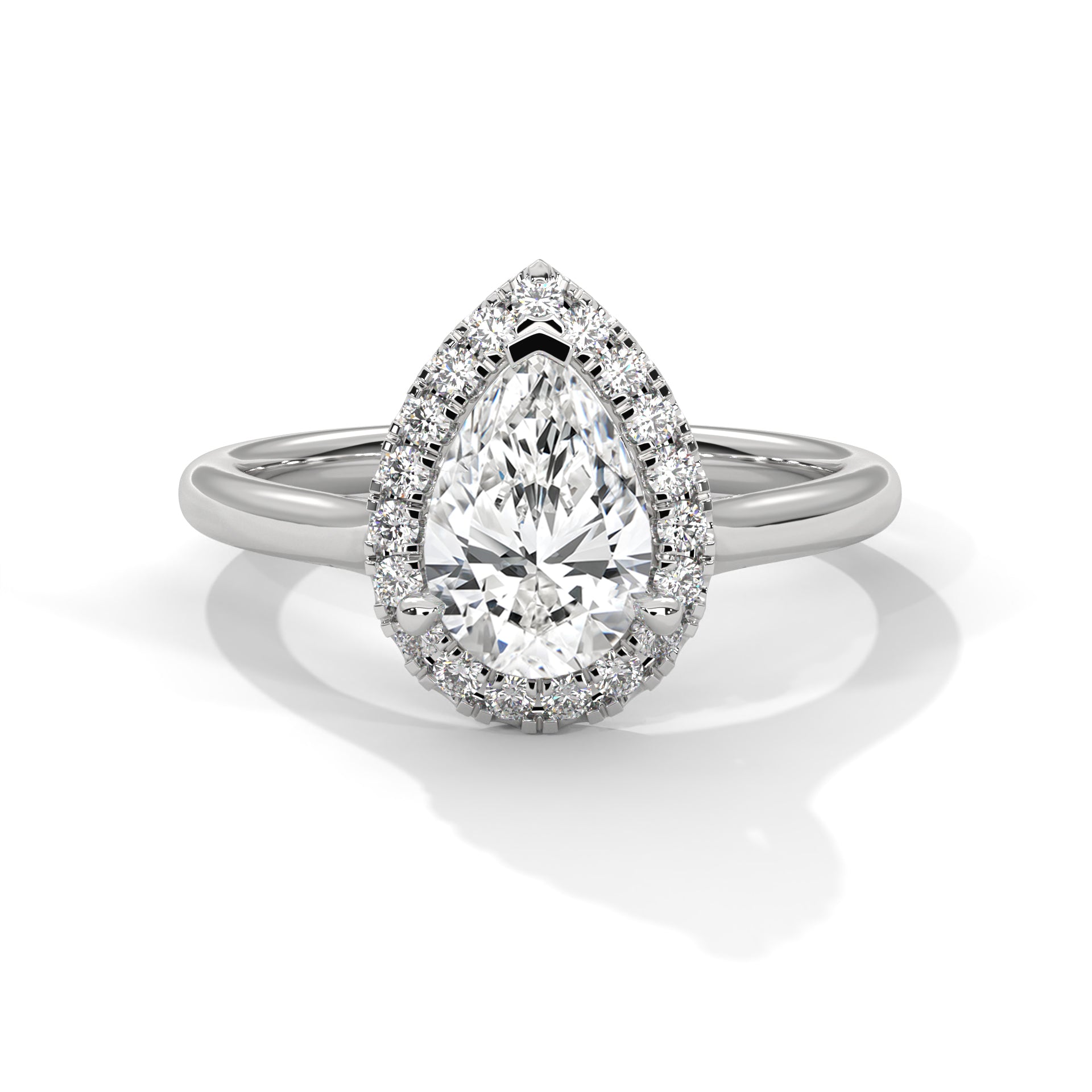 Lustrous Halo 1 CT Pear-Cut Lab Grown Diamond Ring | 1.19 CTW