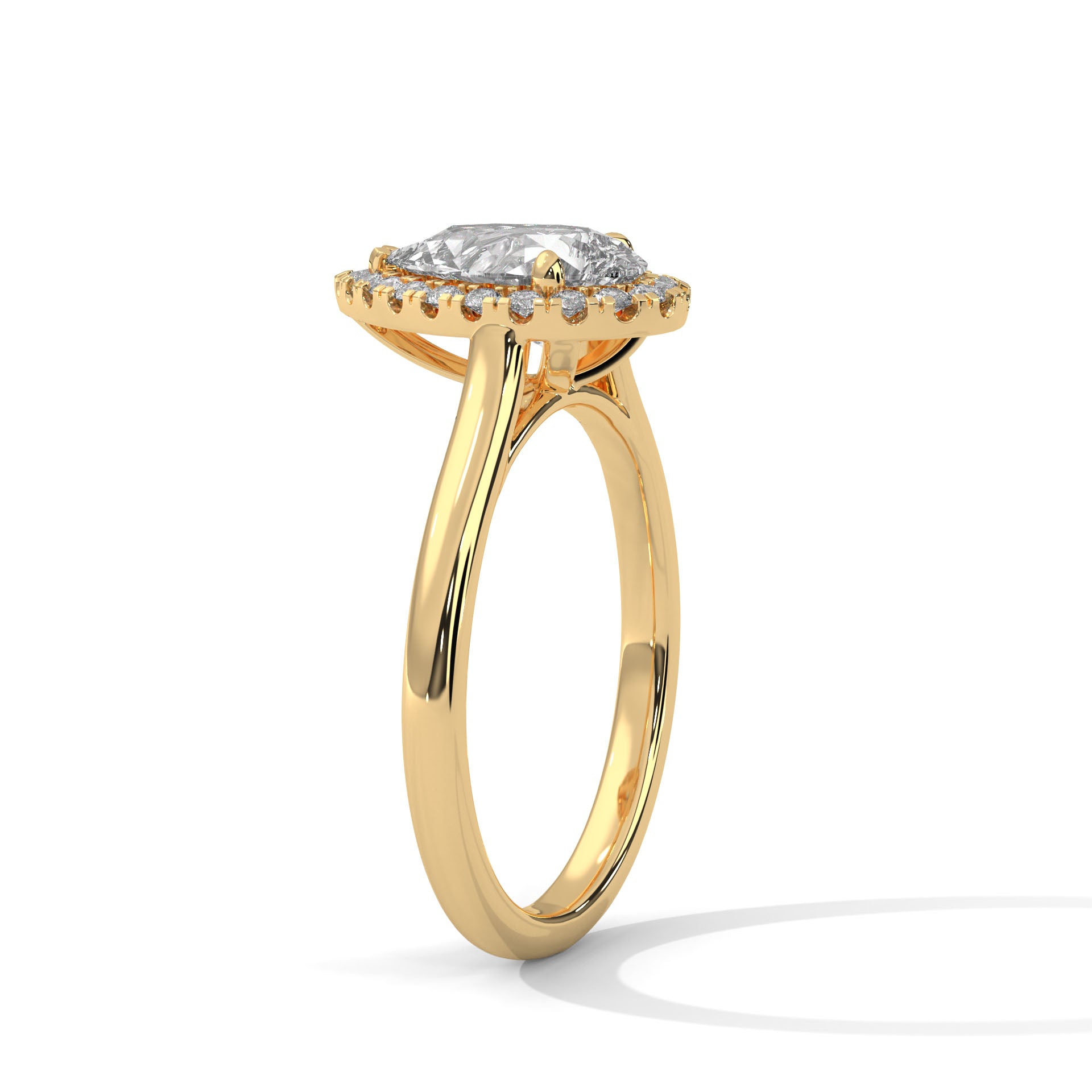 Lustrous Halo 1 CT Pear-Cut Lab Grown Diamond Ring | 1.19 CTW