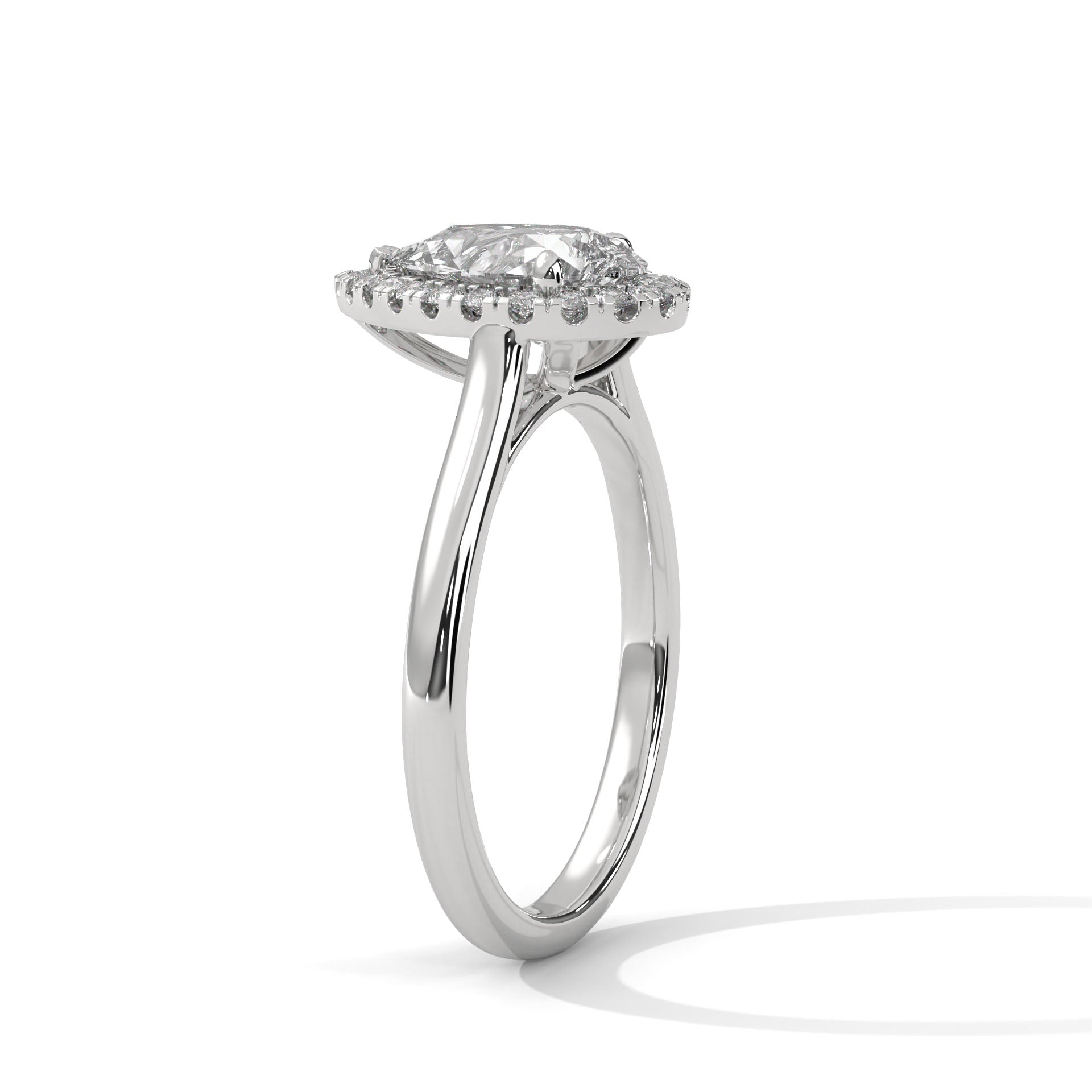 Lustrous Halo 1 CT Pear-Cut Lab Grown Diamond Ring | 1.19 CTW