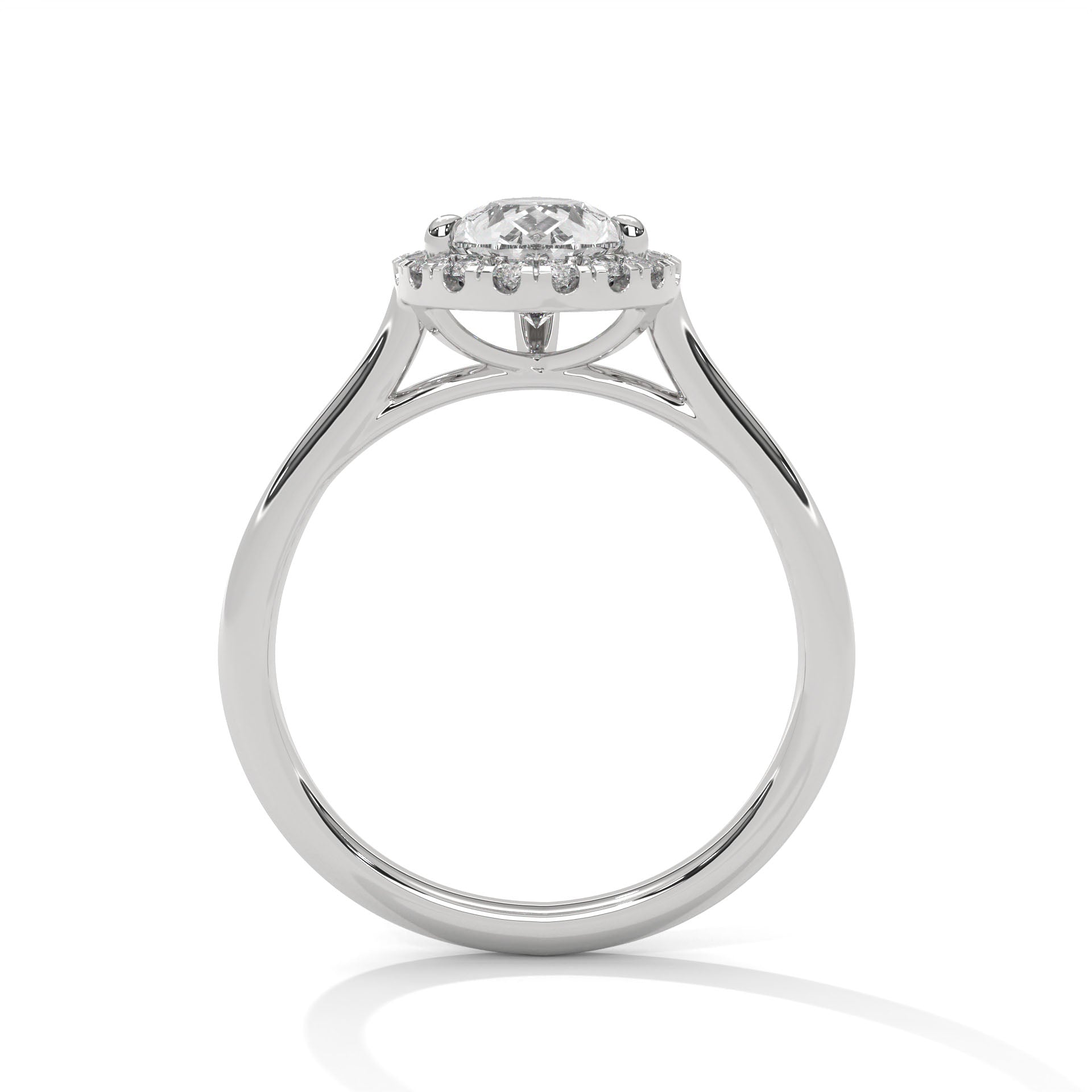 Lustrous Halo 1 CT Pear-Cut Lab Grown Diamond Ring | 1.19 CTW